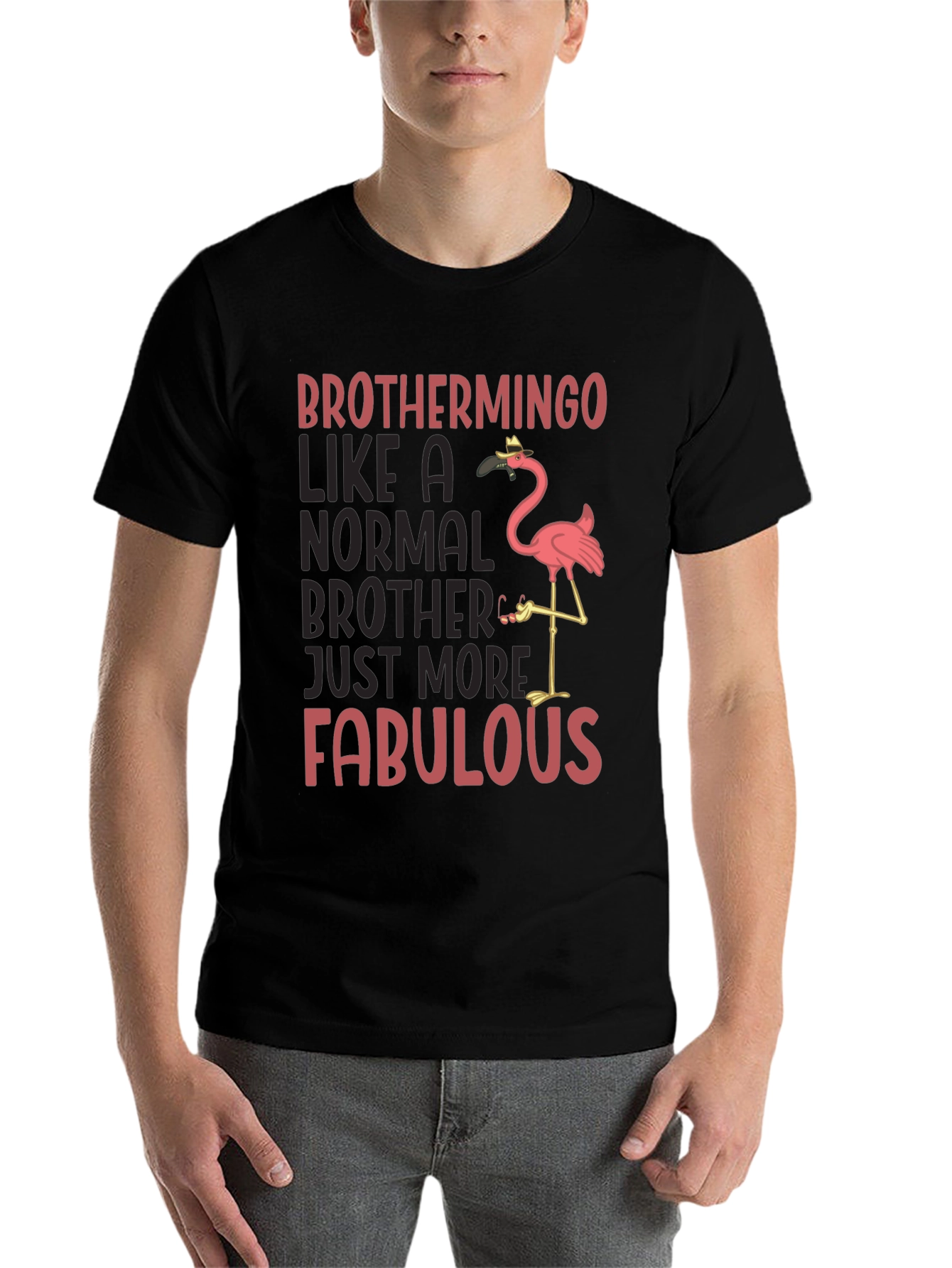 Black Brothermingo Fabulous Flamingo T-Shirt view 7