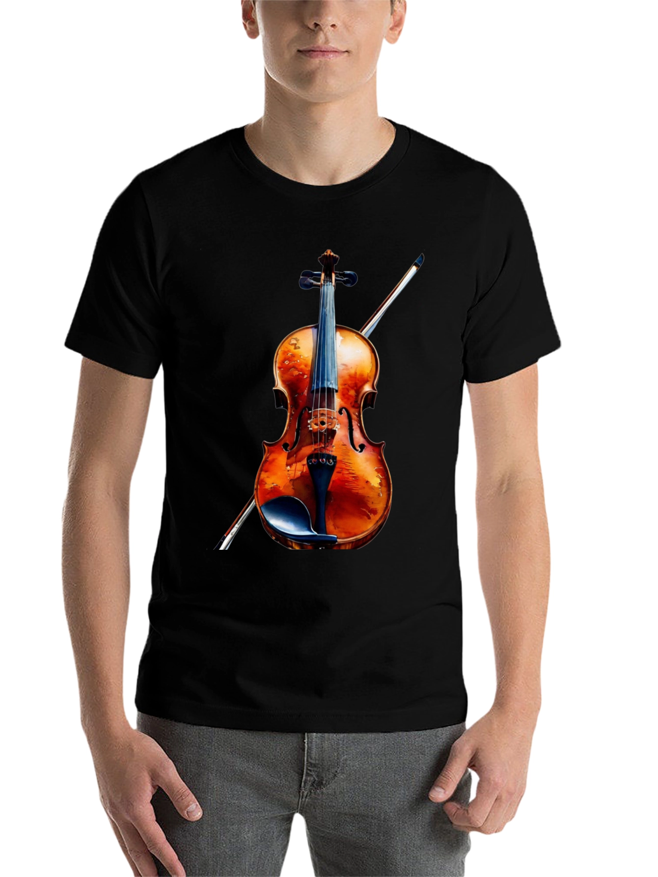 Black Violin Graphic Tee - Musical Instrument Shirt view 7