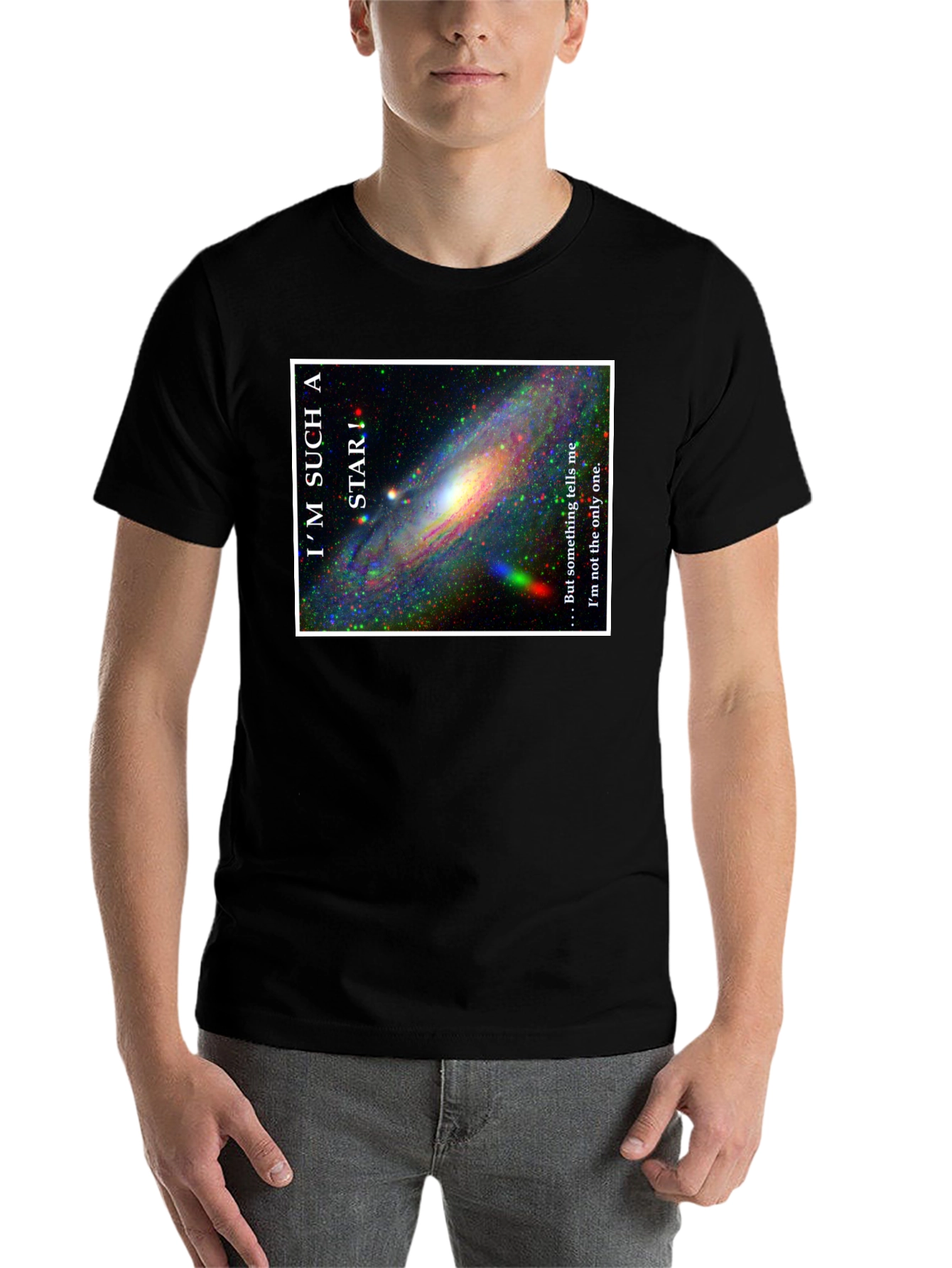 Black I'm Such a Star Galaxy Graphic T-Shirt view 7