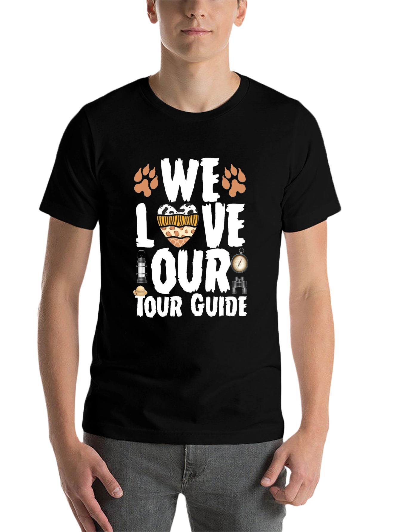 Black Safari Tour Guide Love Graphic Tee view 7