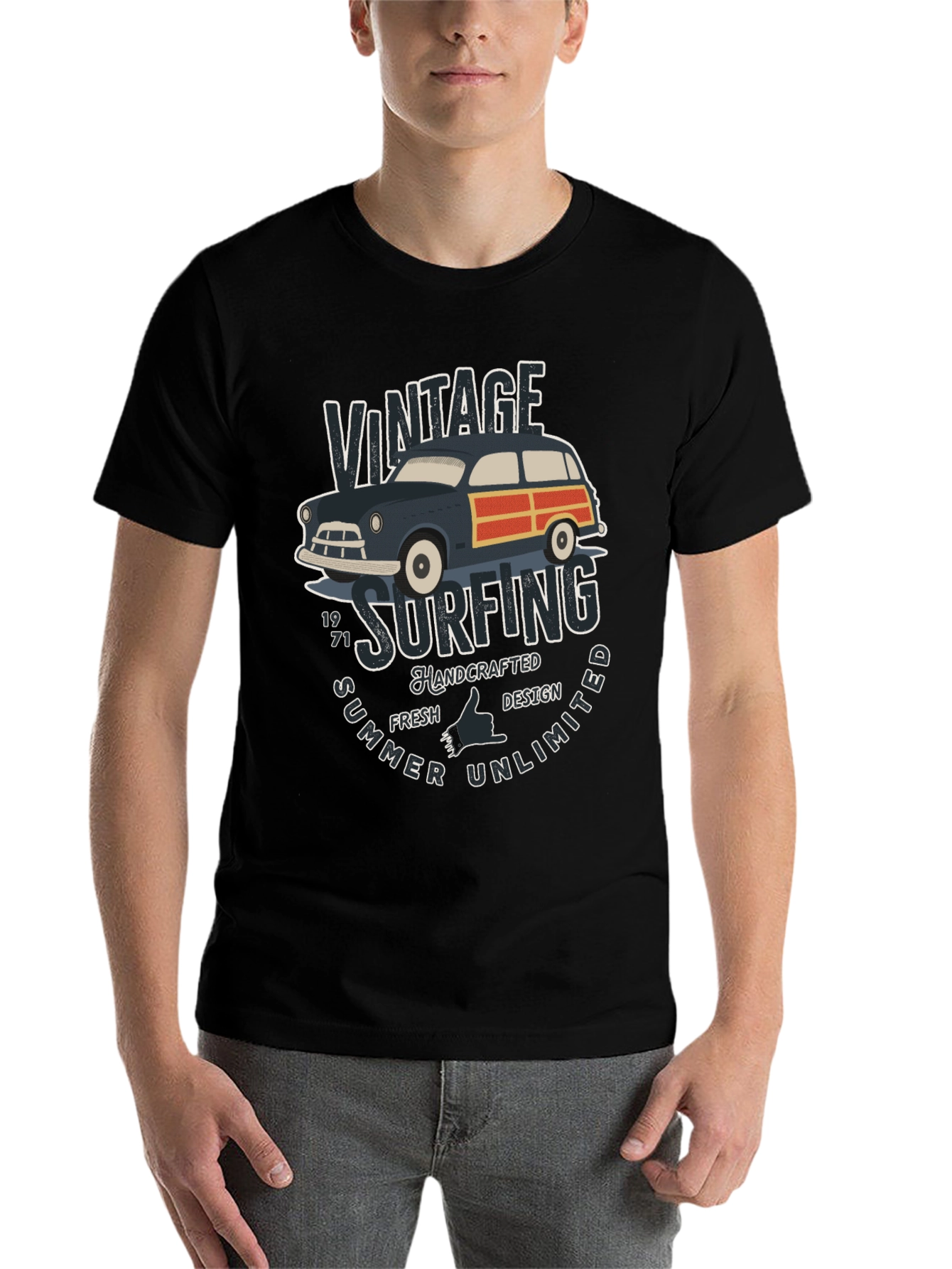 Black Vintage Surfing T-Shirt - Summer Unlimited view 7