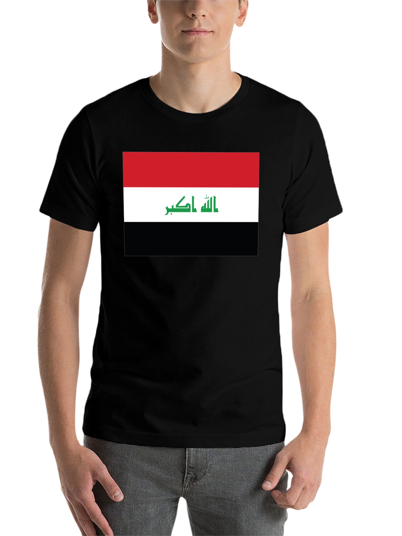 Black Iraq Flag T-Shirt - Show Your Pride view 7