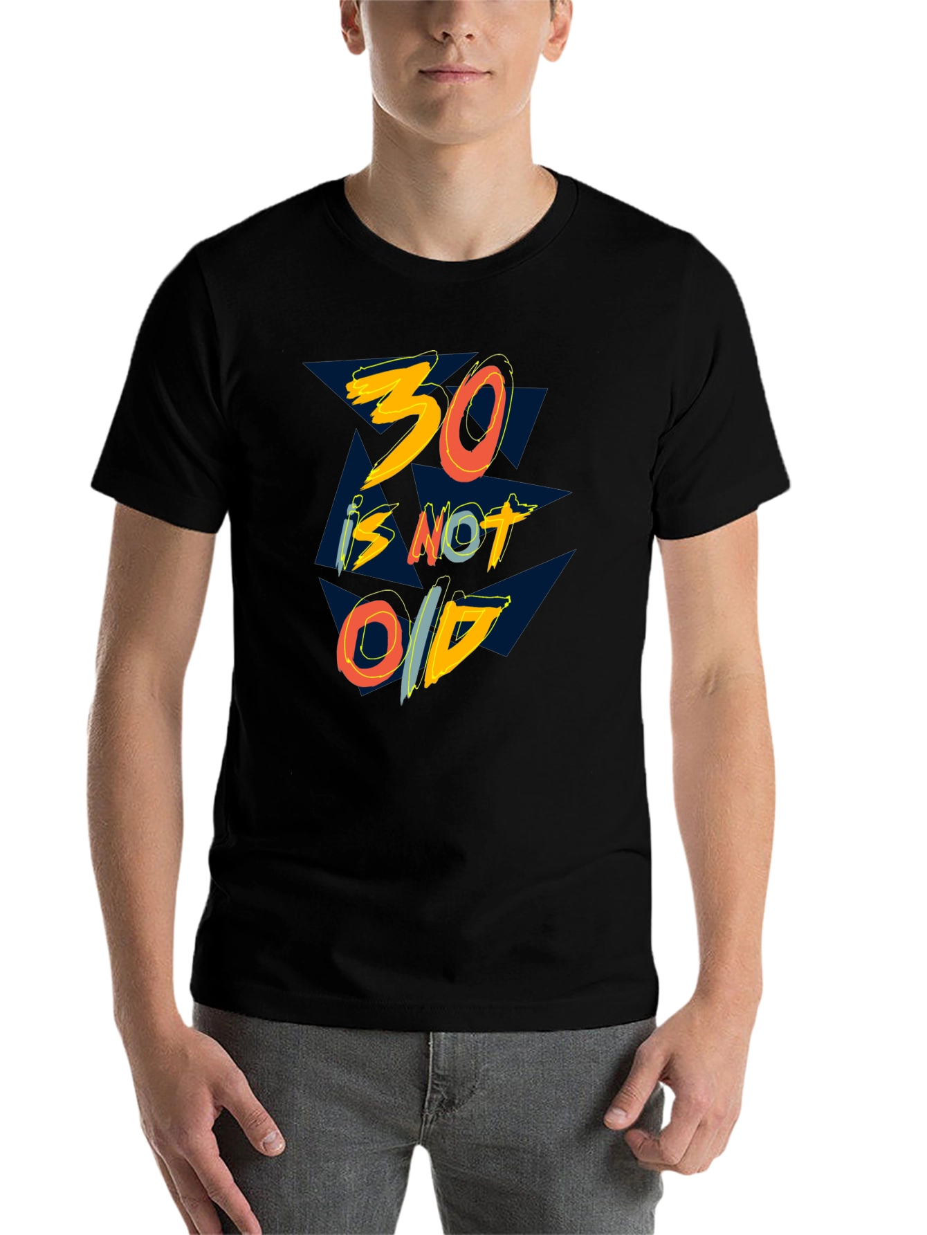 30 is Not Old Graphic Tee - Black Cotton T-Shirt - 7