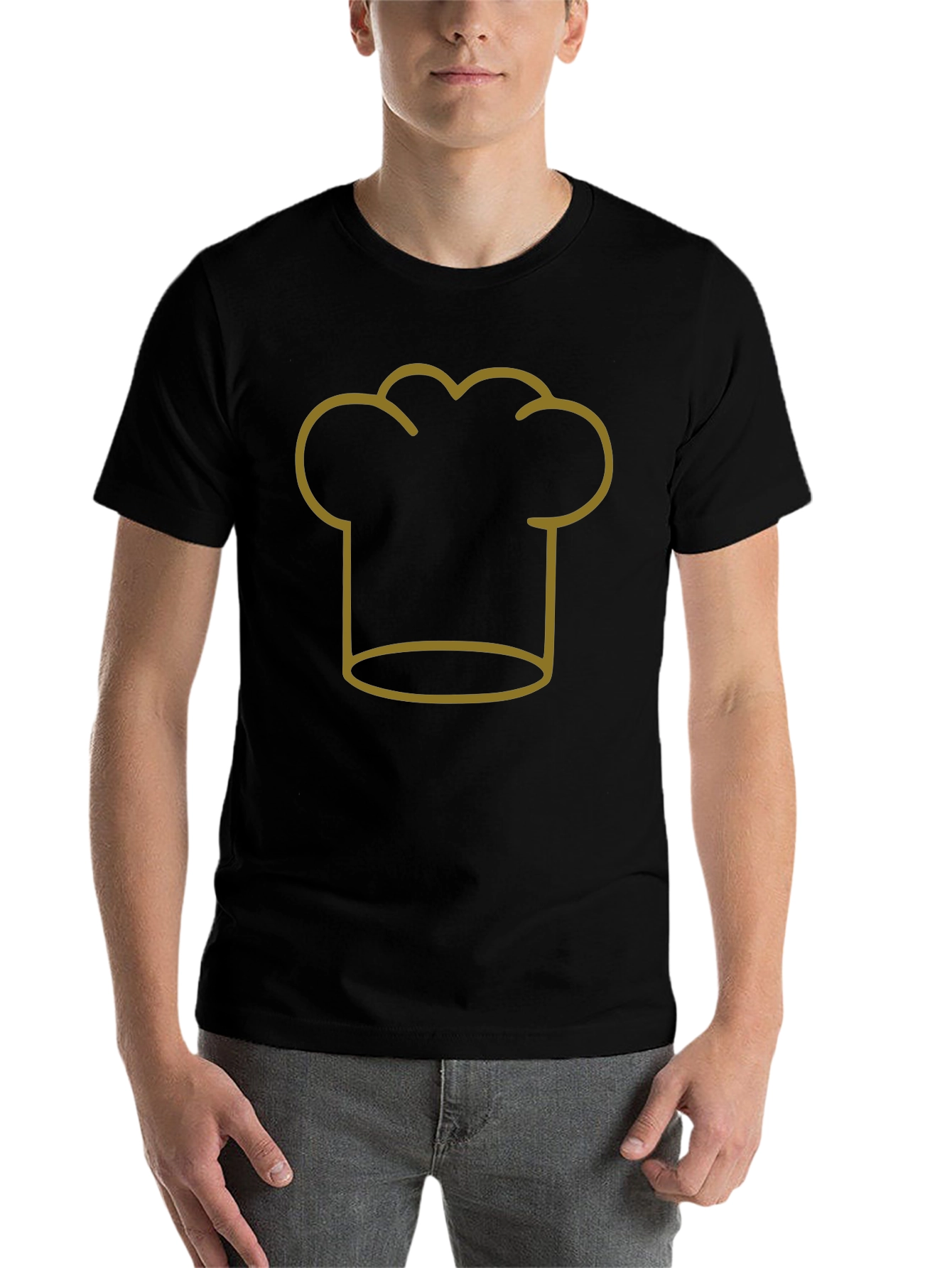 Black Chef Hat Outline T-Shirt view 7