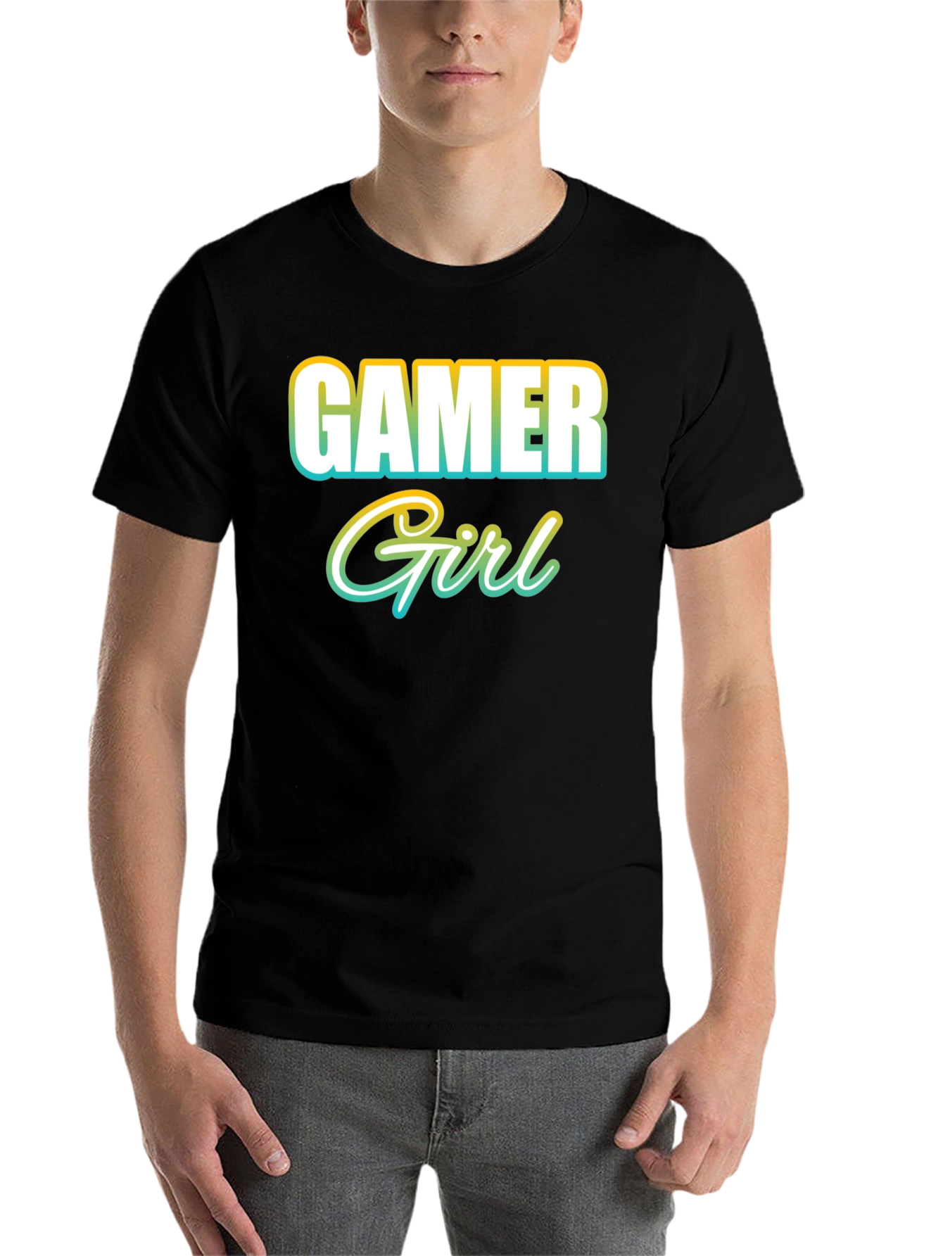 Black Gamer Girl T-Shirt - Black view 7