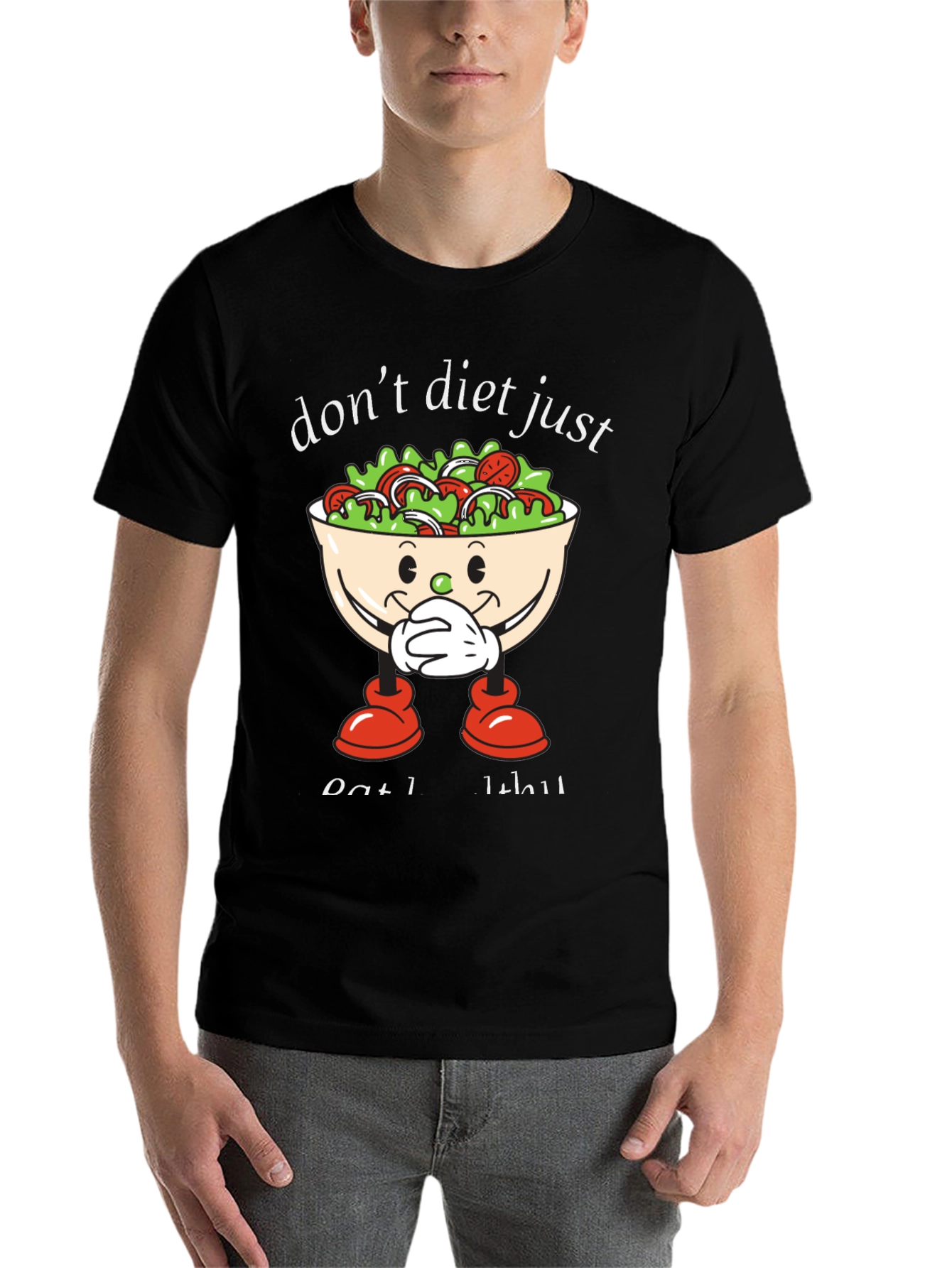 Black Don't Diet Just Eat Salad T-Shirt view 7