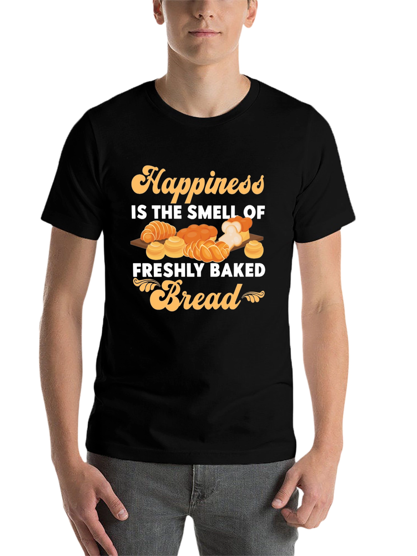 Black Happiness Freshly Baked Bread T-Shirt view 7