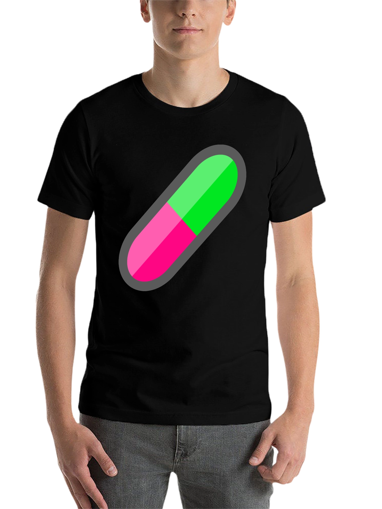 Black Pill Capsule Graphic Tee - Unique Trendy Design view 7