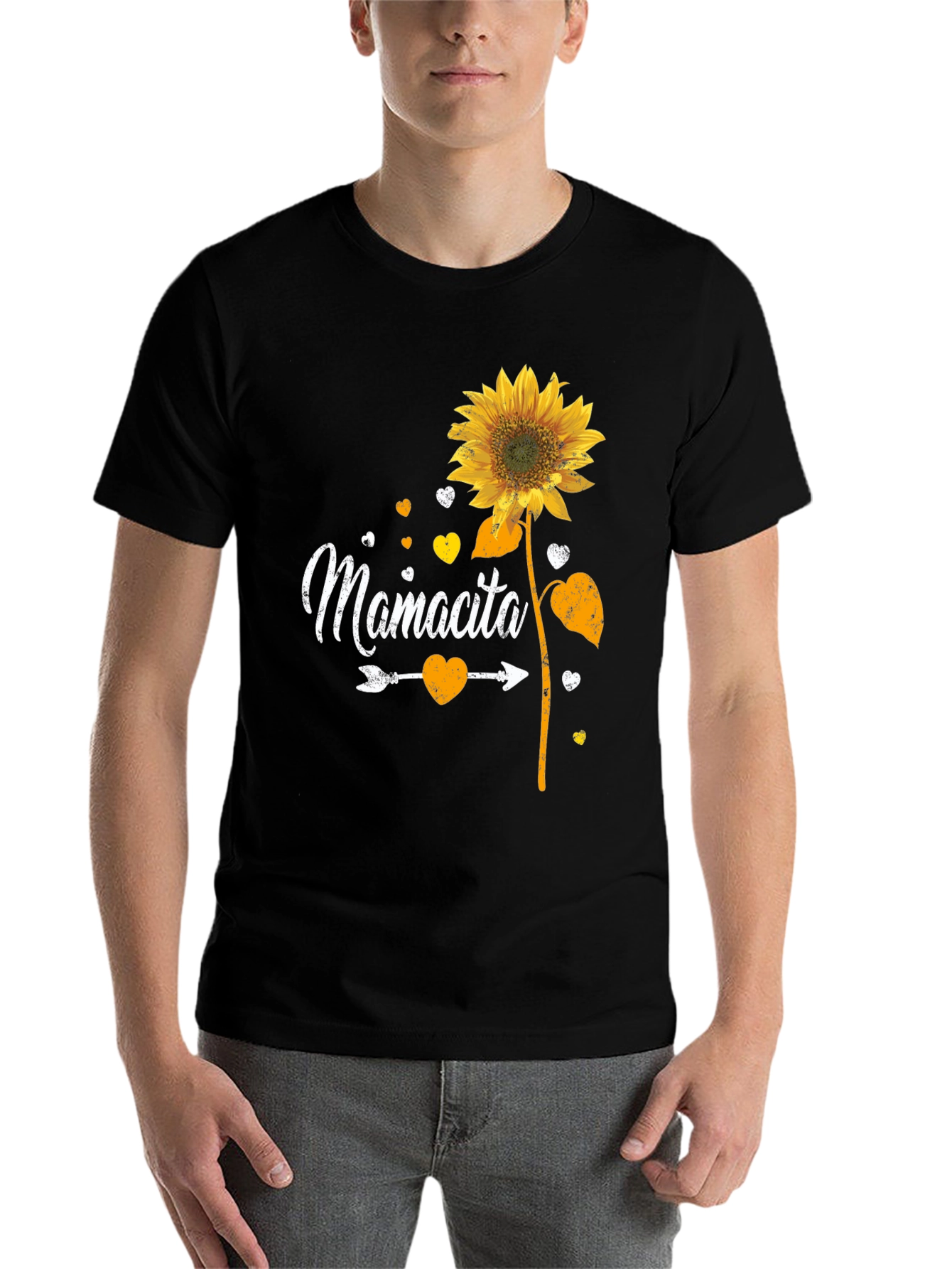 Black Mamcita Sunflower Graphic Tee - Cute & Casual view 7