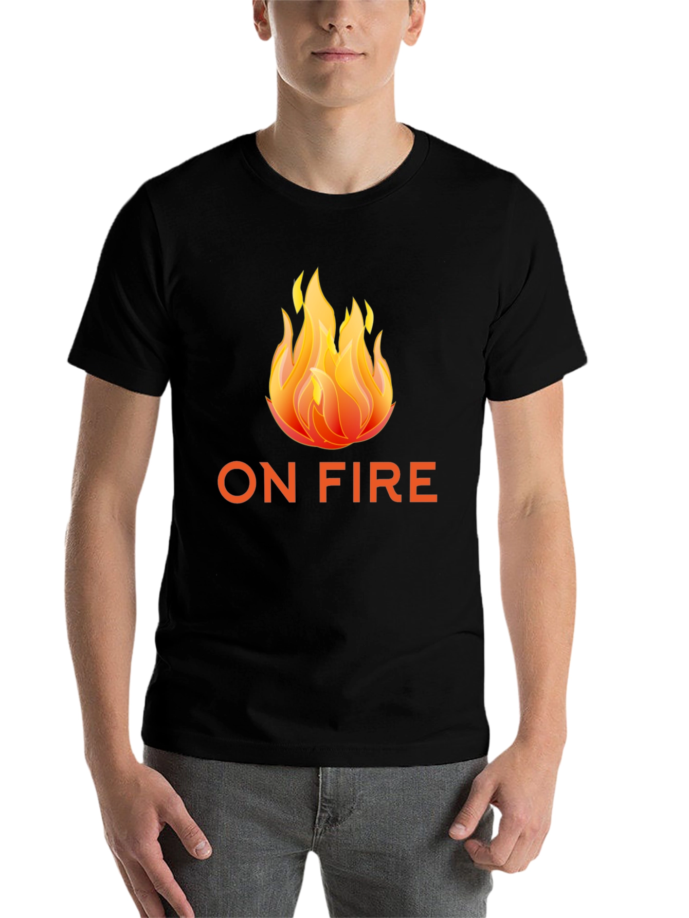 Black On Fire Graphic Tee - Black Short Sleeve T-Shirt view 7