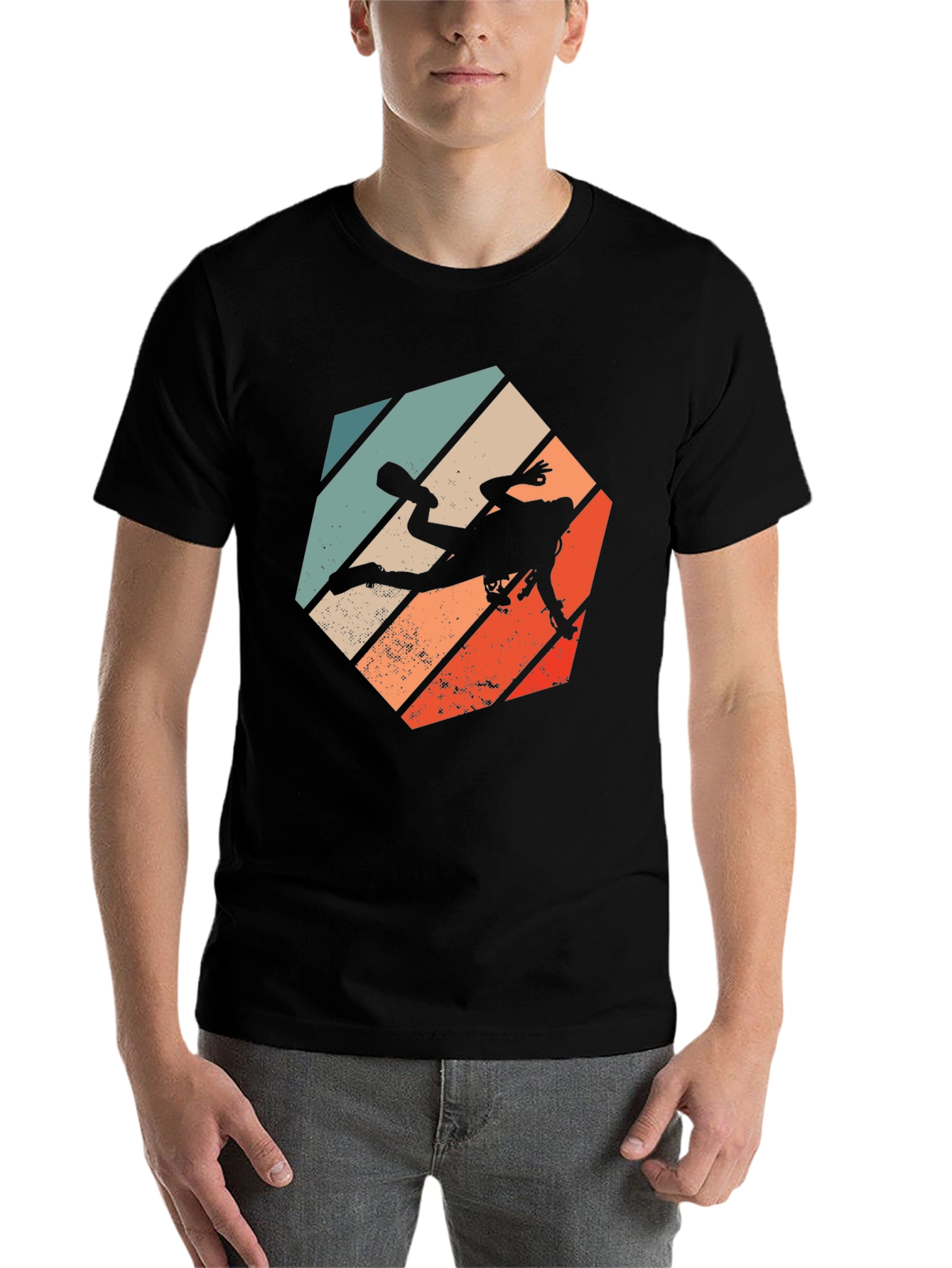 Black Retro Scuba Diver Graphic T-Shirt view 7