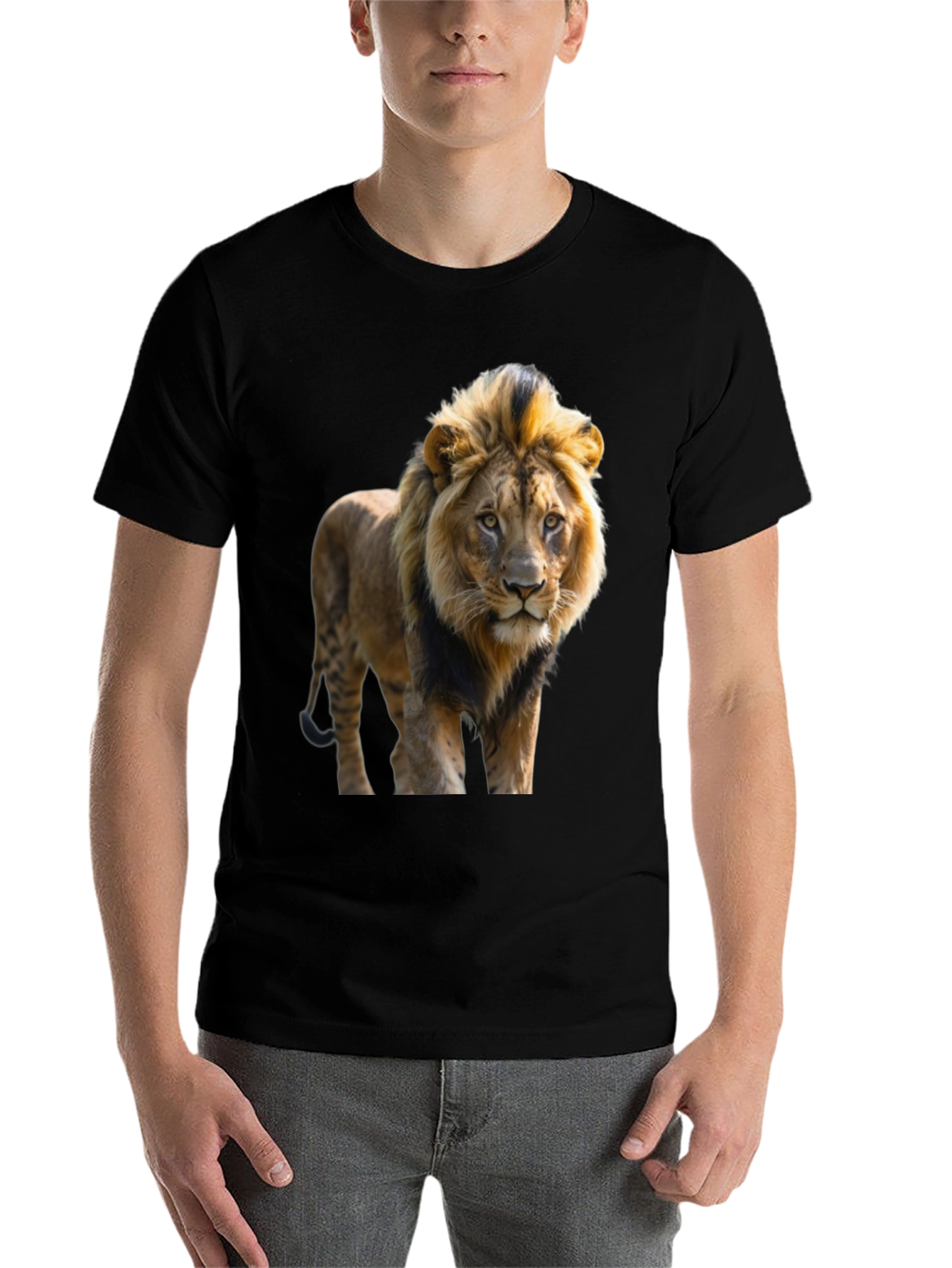 Black Lion Graphic Tee - Men's Black T-Shirt view 7