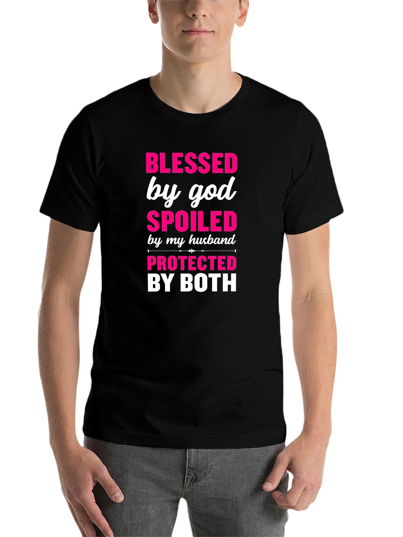 Black Blessed Spoiled Protected Graphic Tee view 7