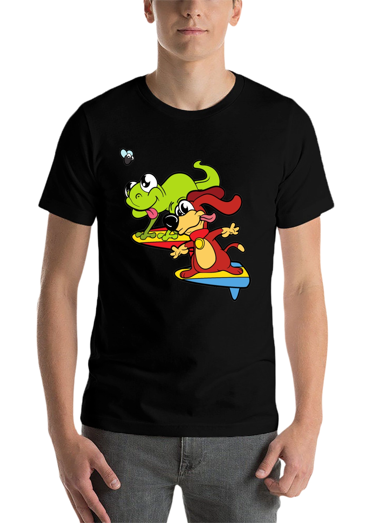 Black Surf's Up! Frog & Dog Graphic Tee view 7