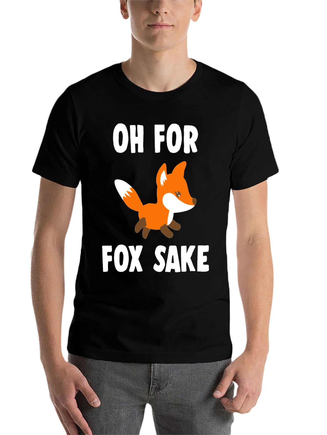 Black Oh For Fox Sake T-Shirt - Novelty Graphic Tee view 7