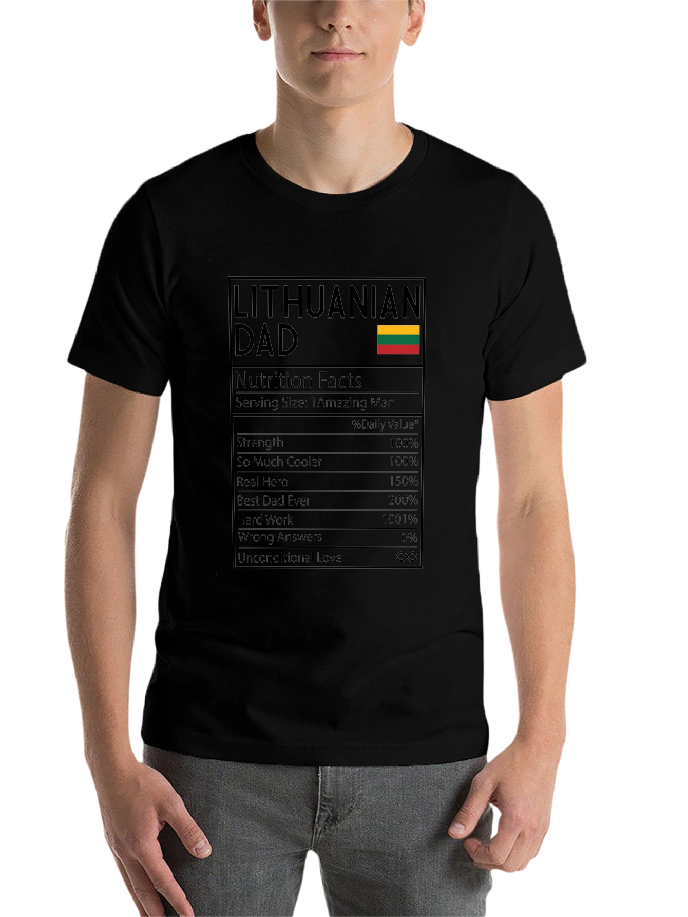 Lithuanian Dad Nutrition Facts T-Shirt - 7