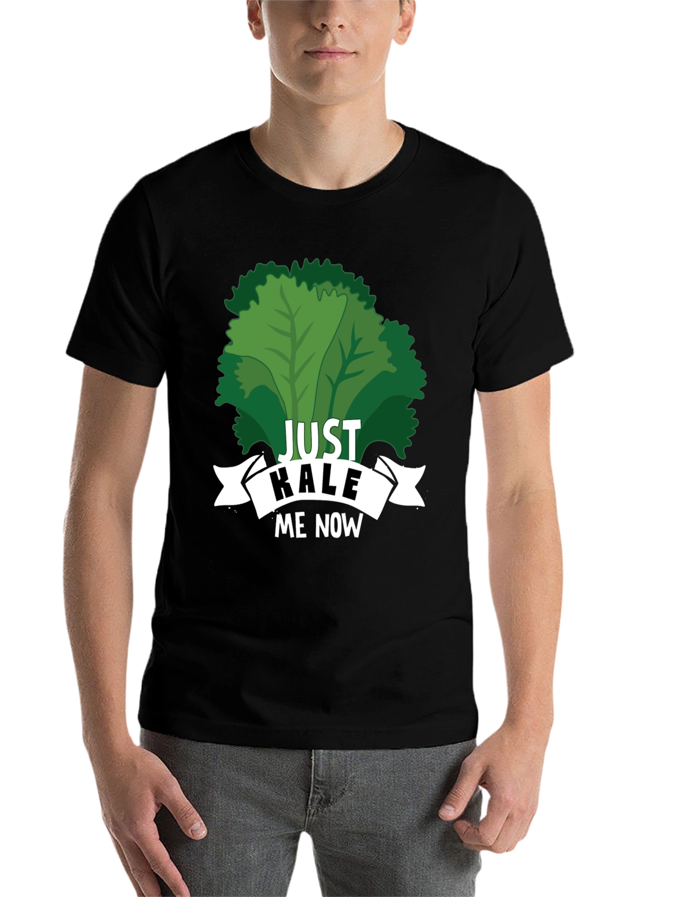 Black Just Kale Me Now Funny Vegan T-Shirt view 7