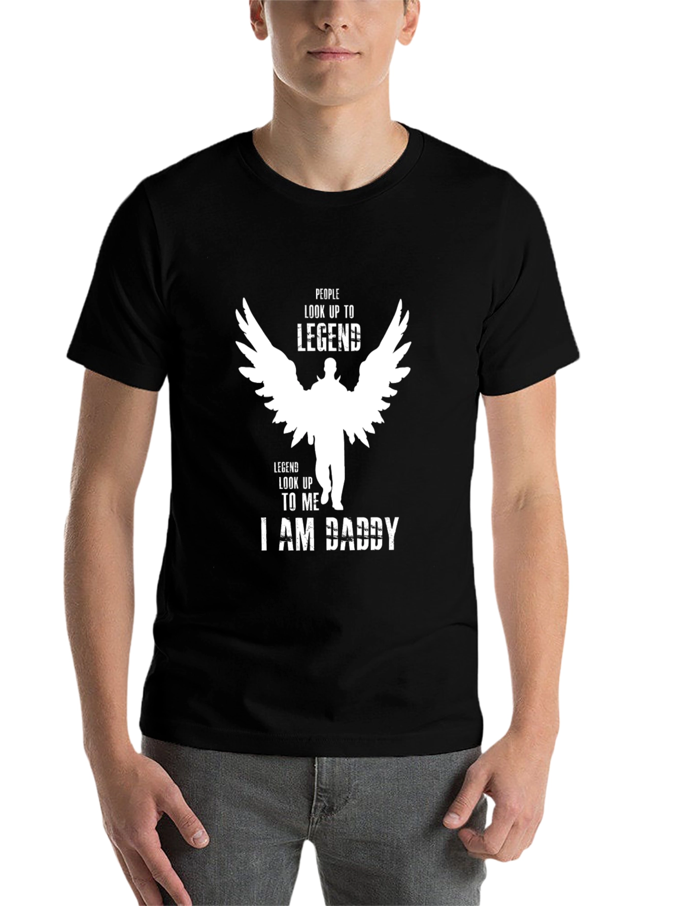 Black Legend Daddy Graphic Tee - Black Crew Neck view 7