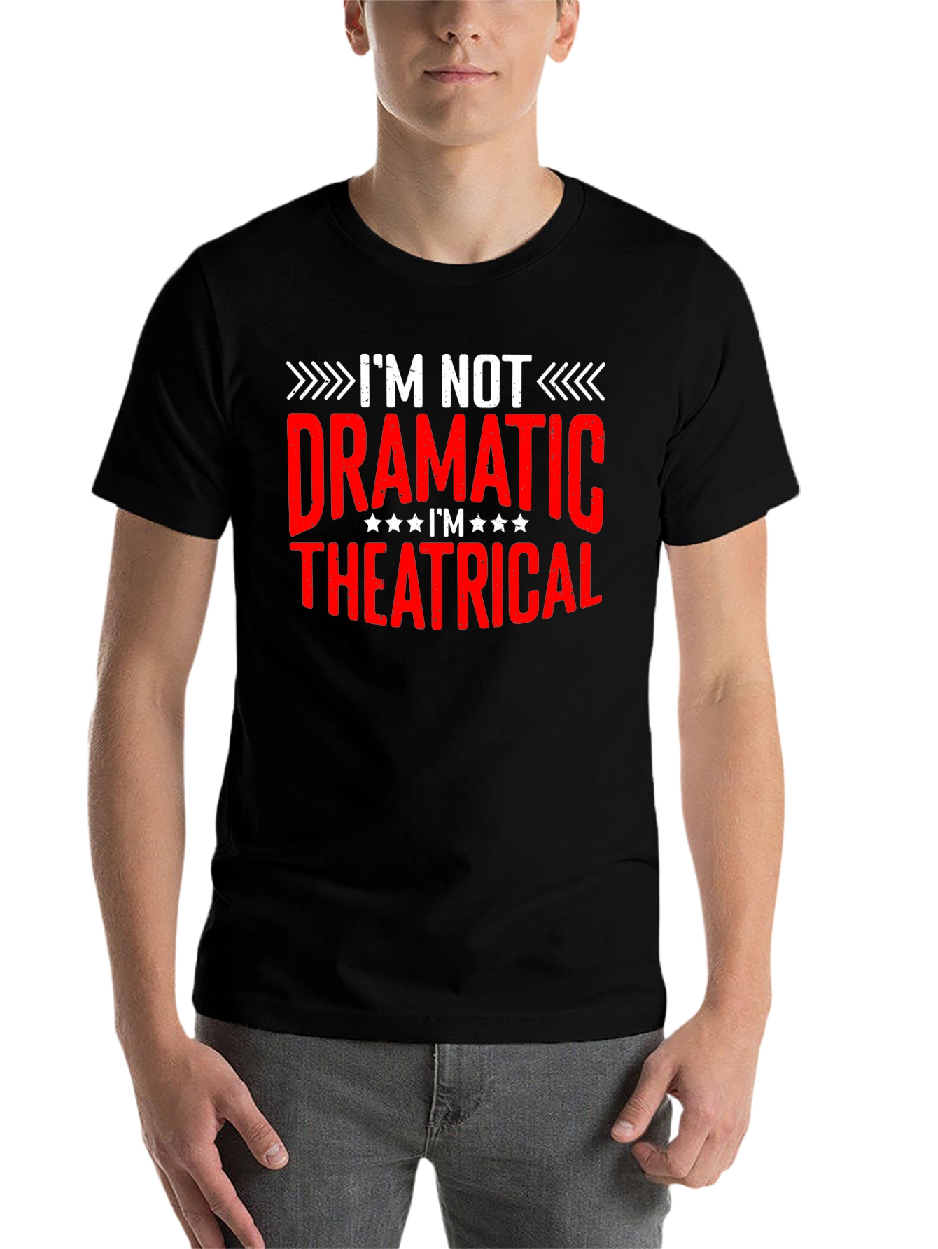 Black I'm Not Dramatic Theatrical Black T-Shirt view 7