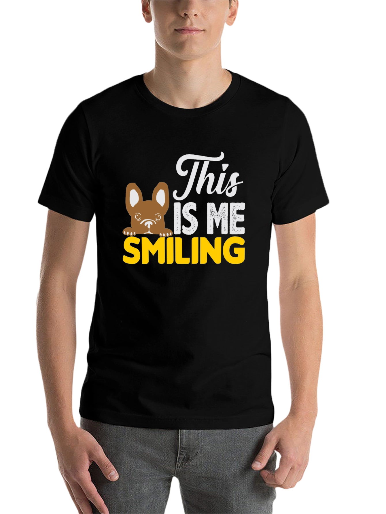 Black This Is Me Smiling Dog T-Shirt view 7