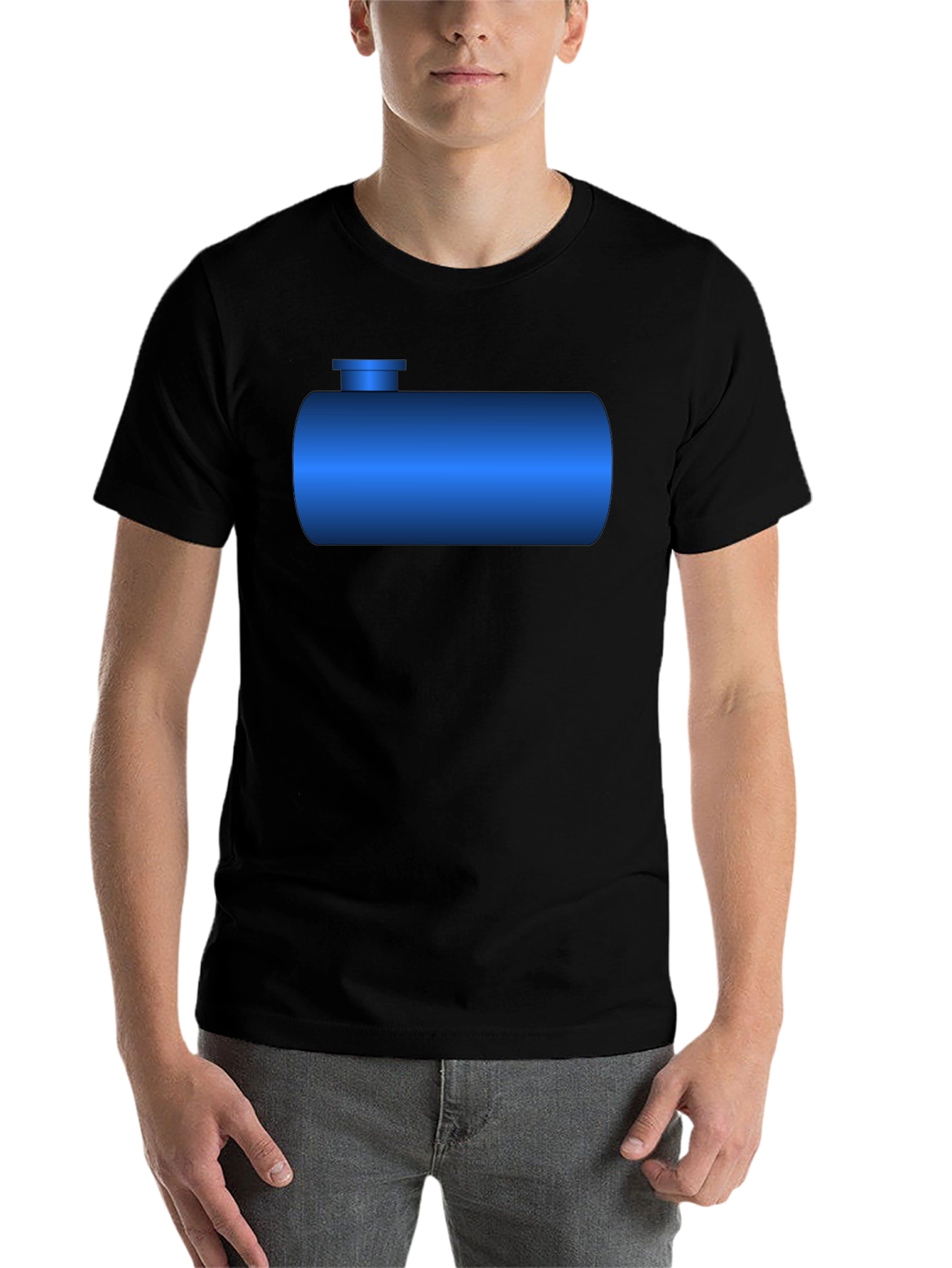 Black Blue Tank T-Shirt - Novelty Graphic Tee view 7