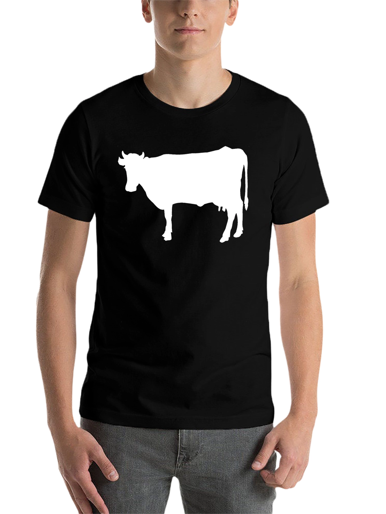 Black Cow Graphic Tee - Black, Unisex view 7