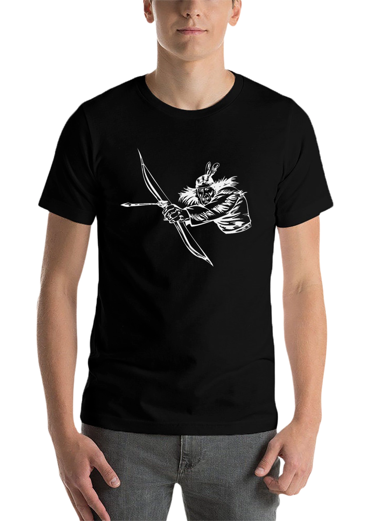 Black Archer Graphic T-Shirt - Black Crew Neck Tee view 7