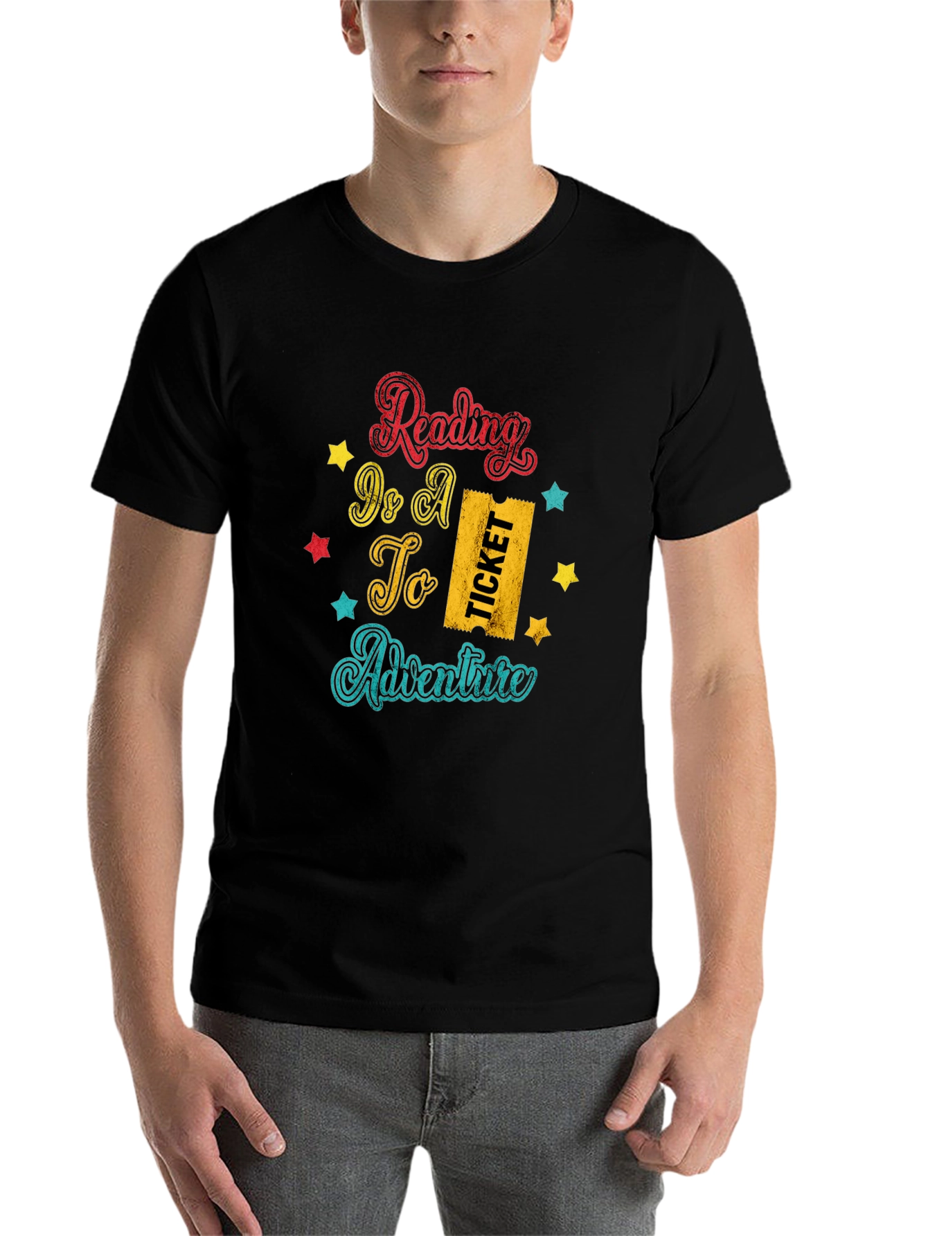 Black Reading Is a Ticket to Adventure Graphic Tee view 7