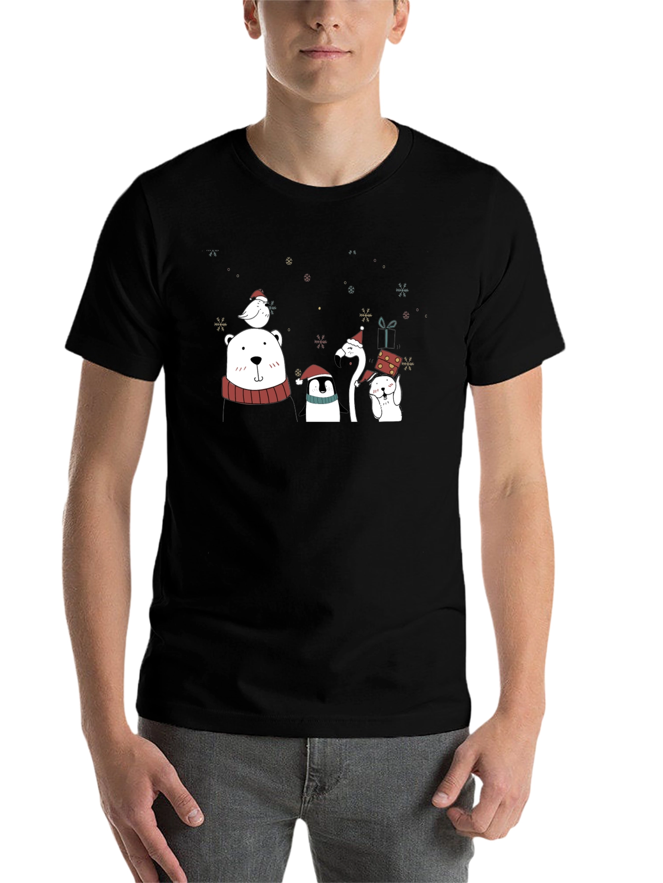 Festive Holiday Animals Graphic T-Shirt - 7