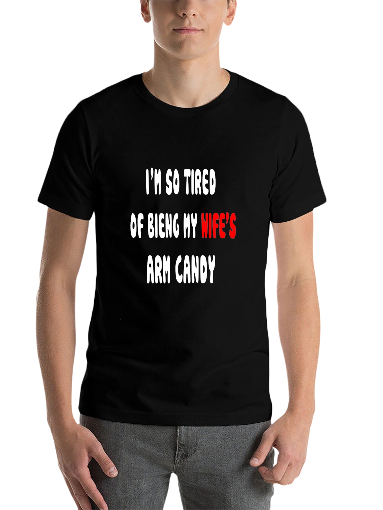 Black Funny Arm Candy T-Shirt view 7