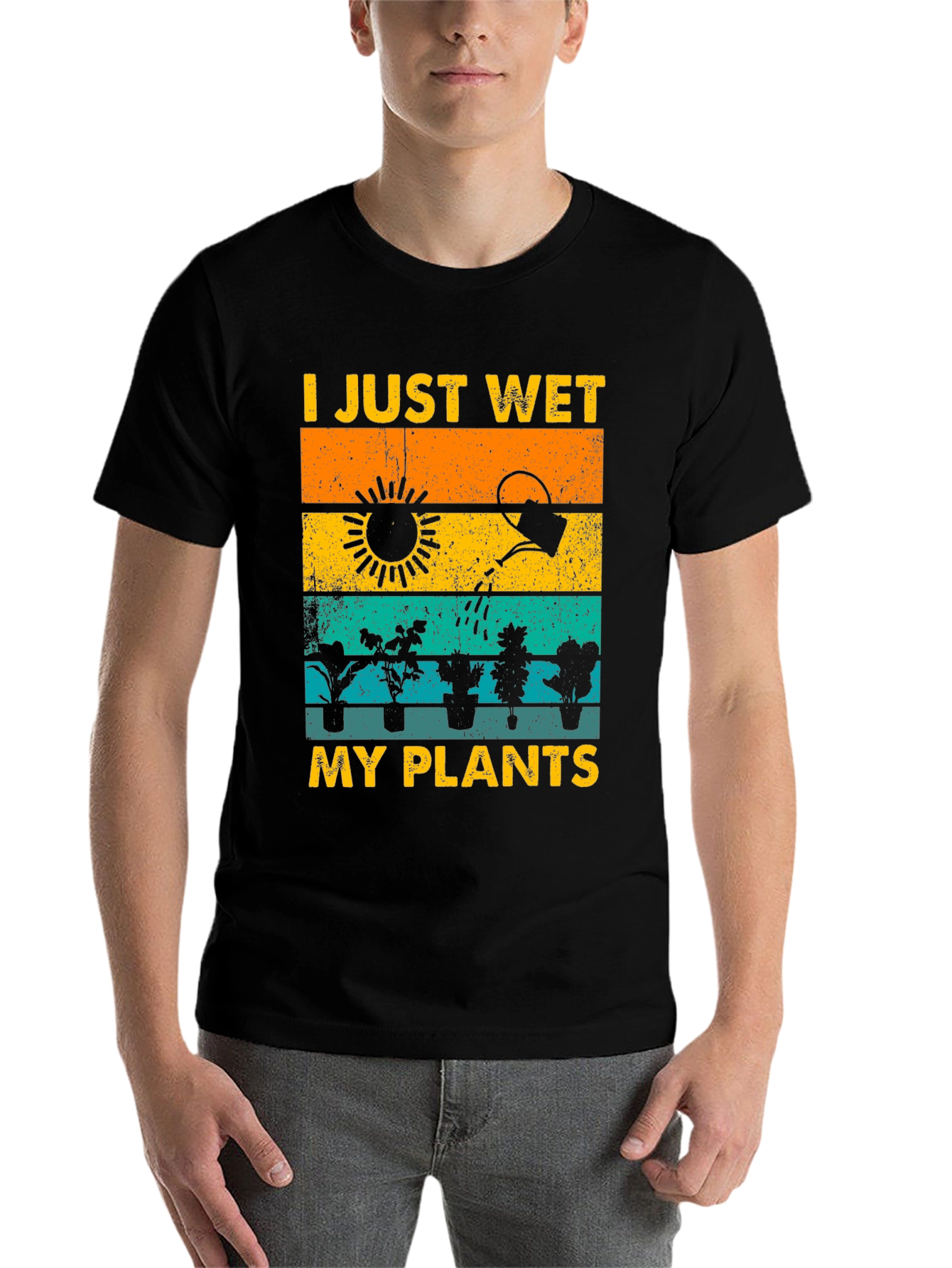 Black I Just Wet My Plants T-Shirt Gardener Gift view 7
