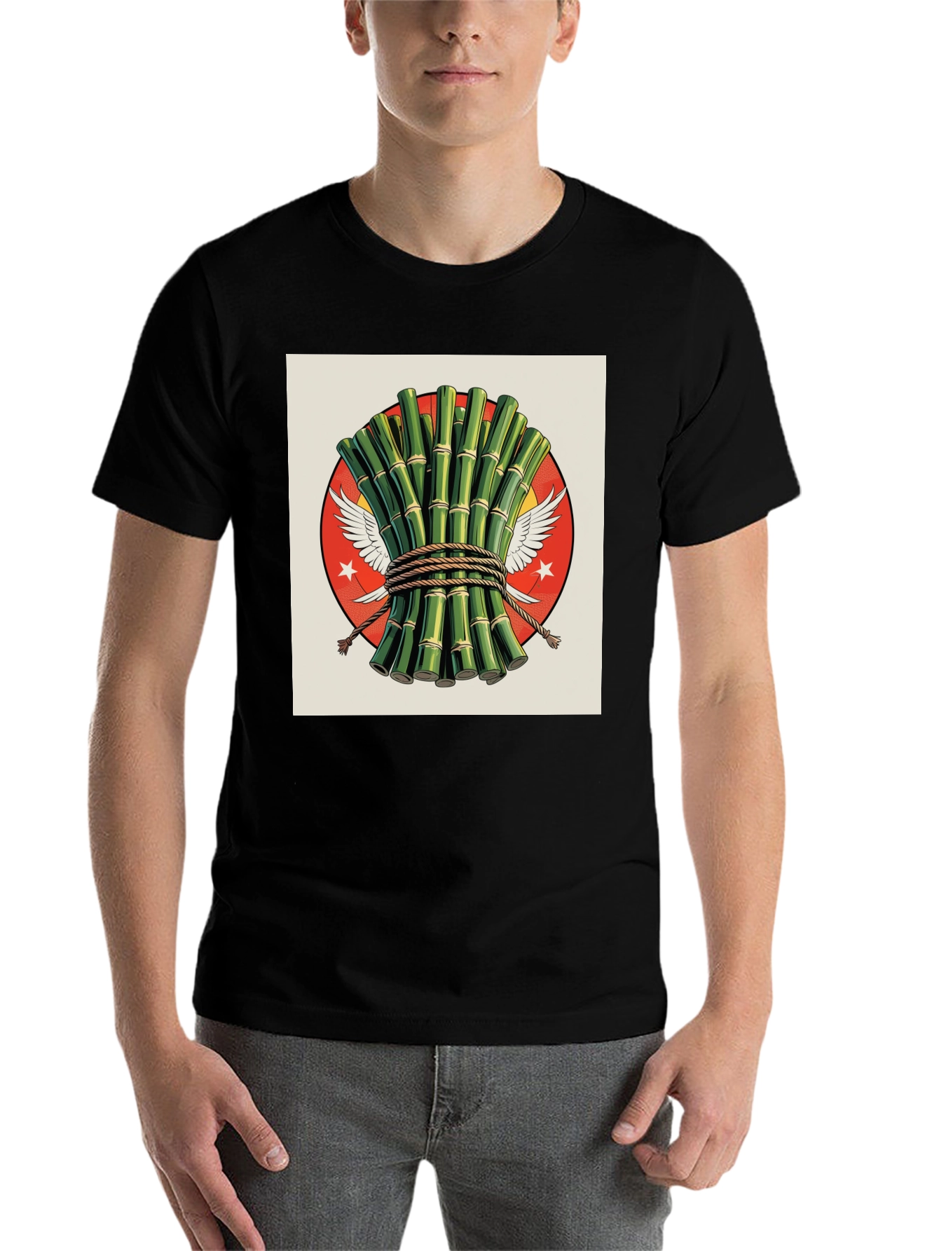 Black Bamboo Graphic Tee - Stylish, Unique Design view 7