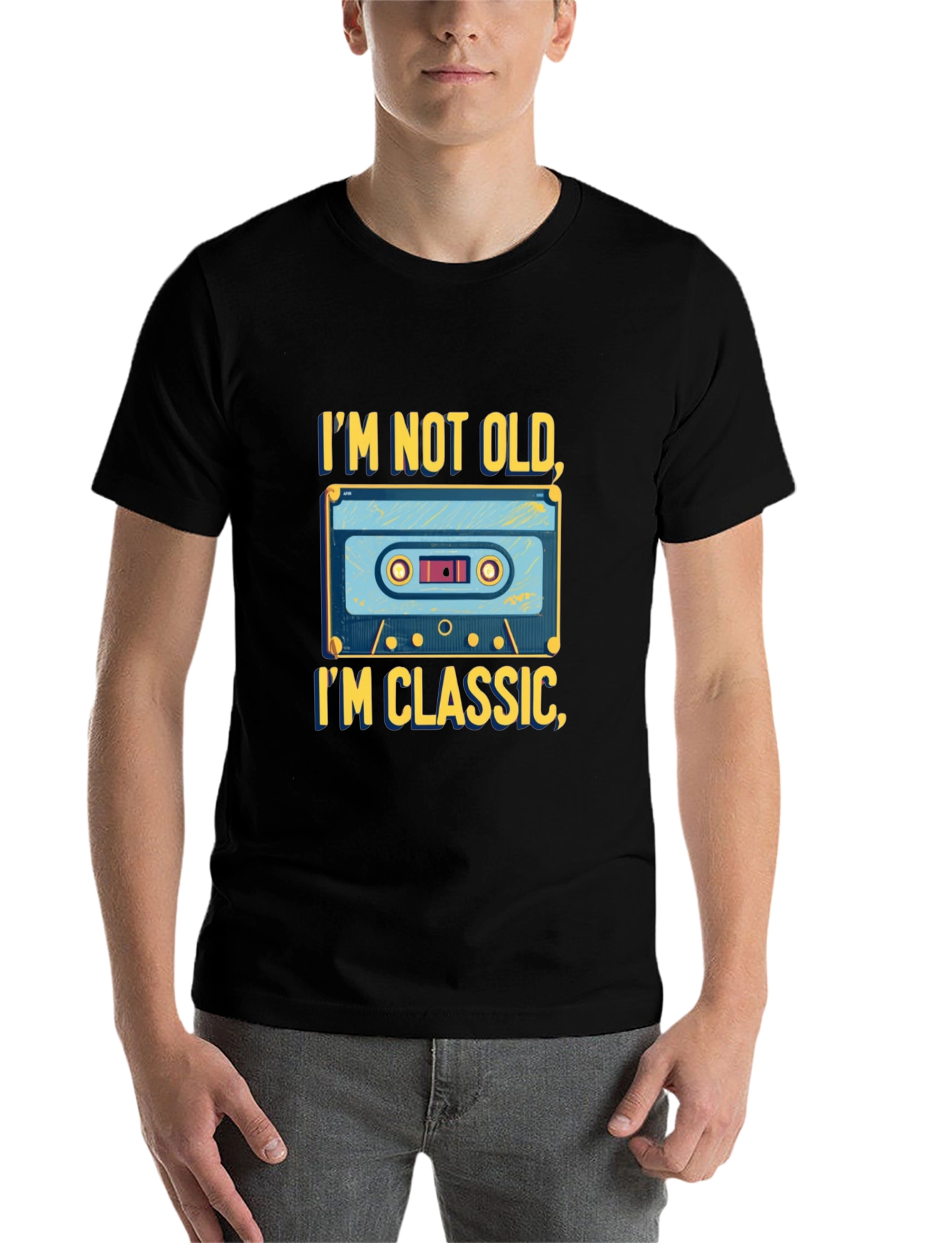 Black Classic Cassette Tape T-Shirt - Retro Style view 7