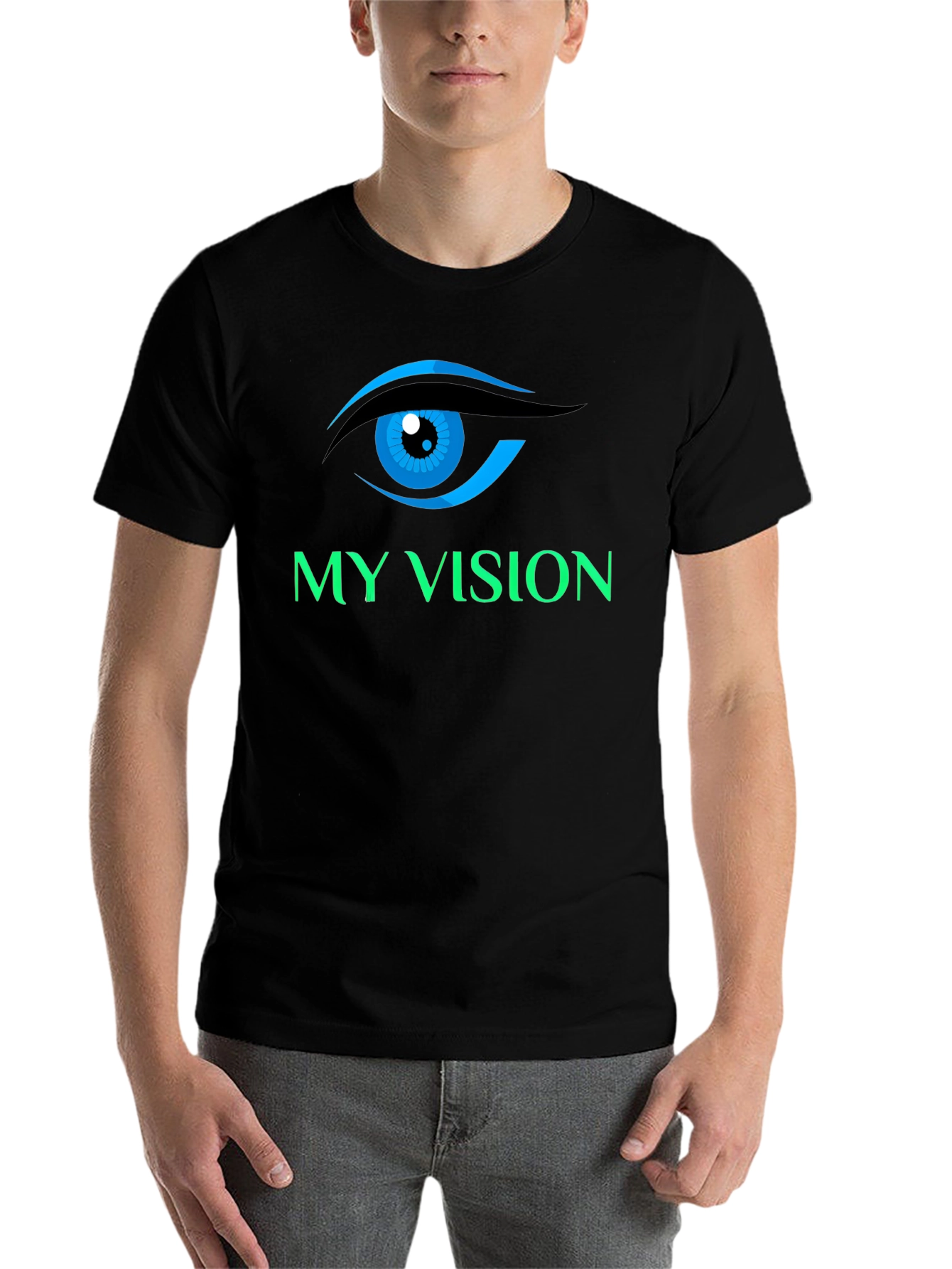 Black My Vision Graphic Tee - Eye See You T-Shirt view 7