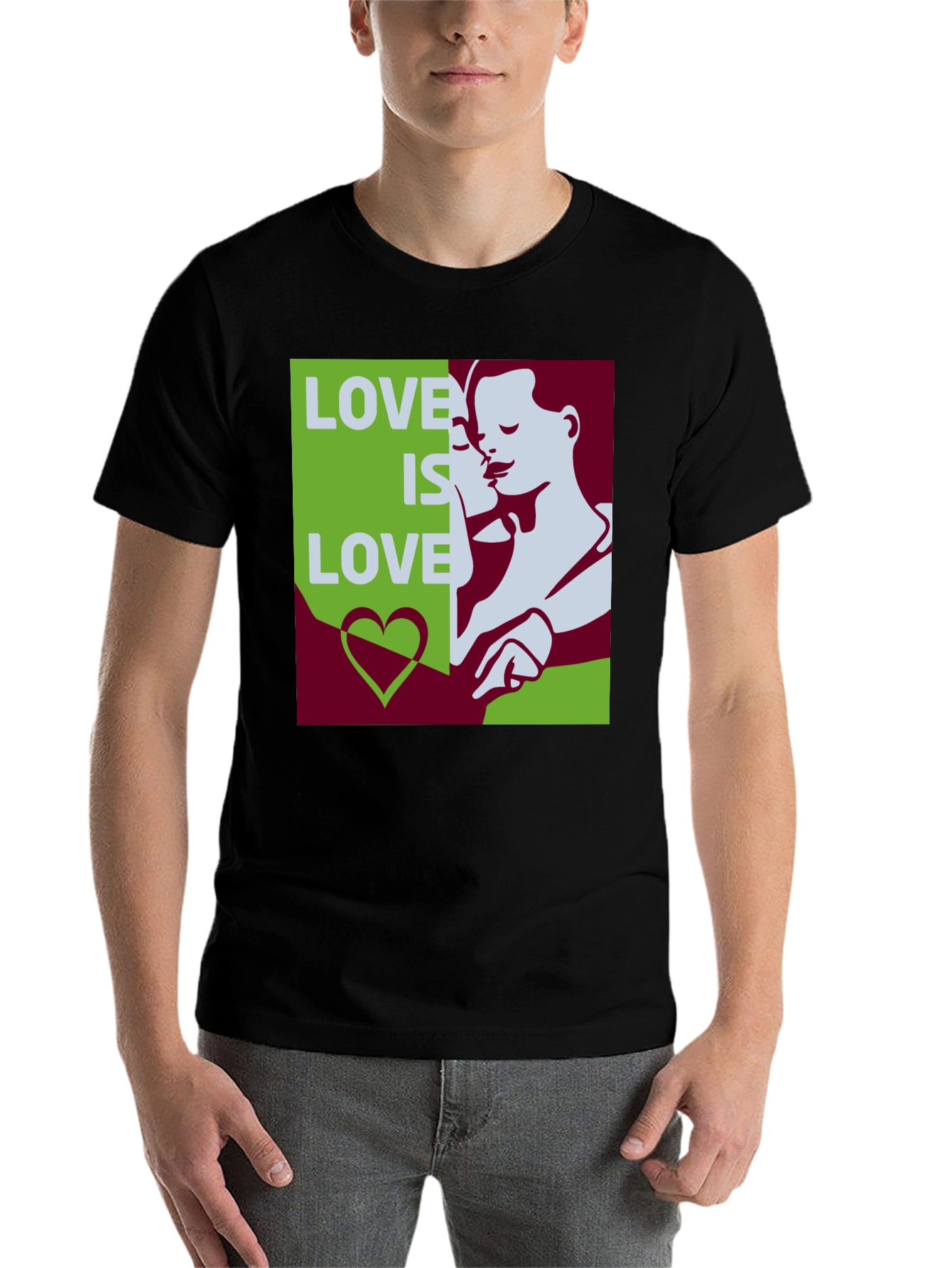 Black Love Is Love Graphic Tee - Black Cotton Blend view 7