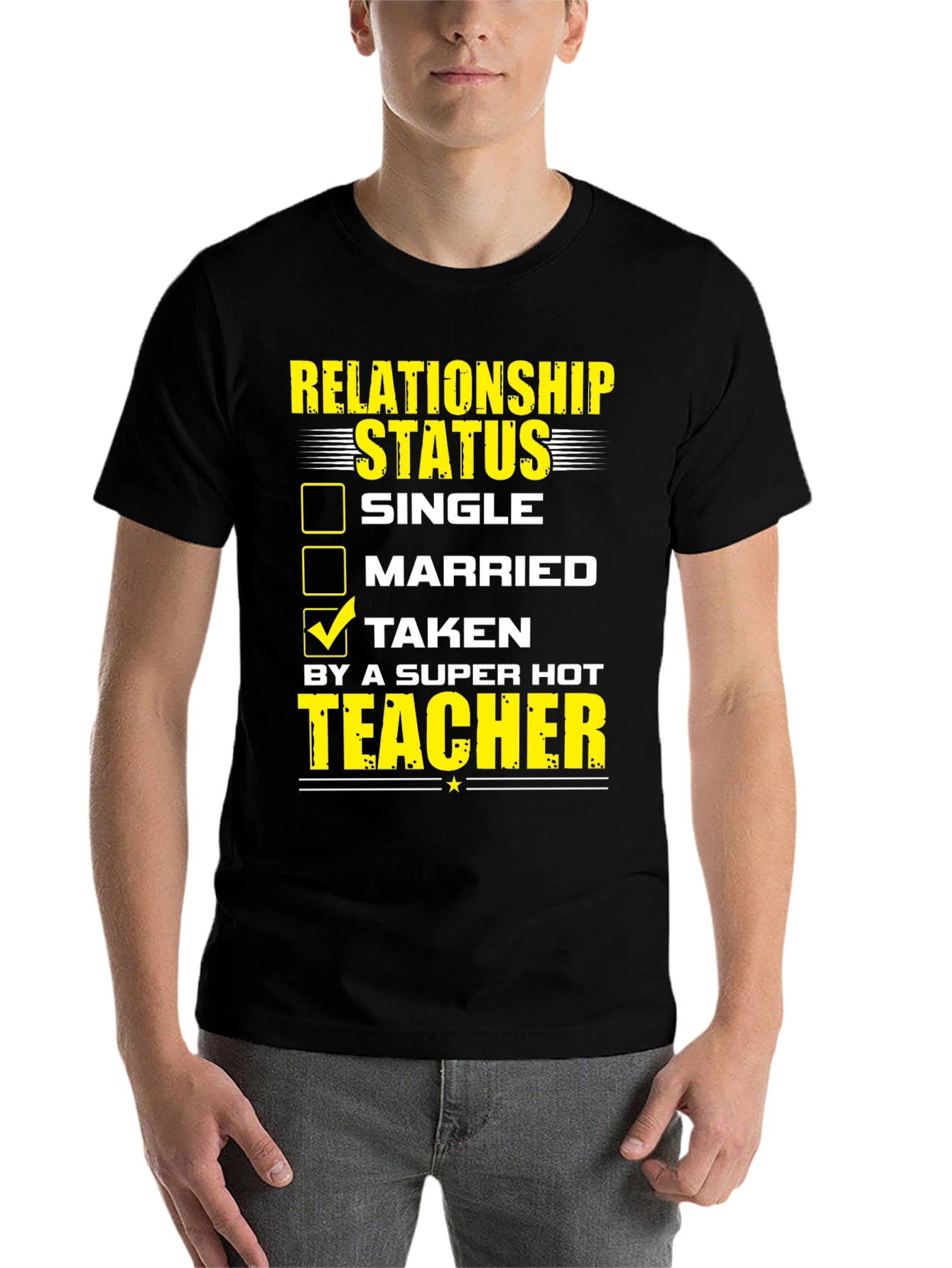 Black Taken by a Super Hot Teacher T-Shirt view 7