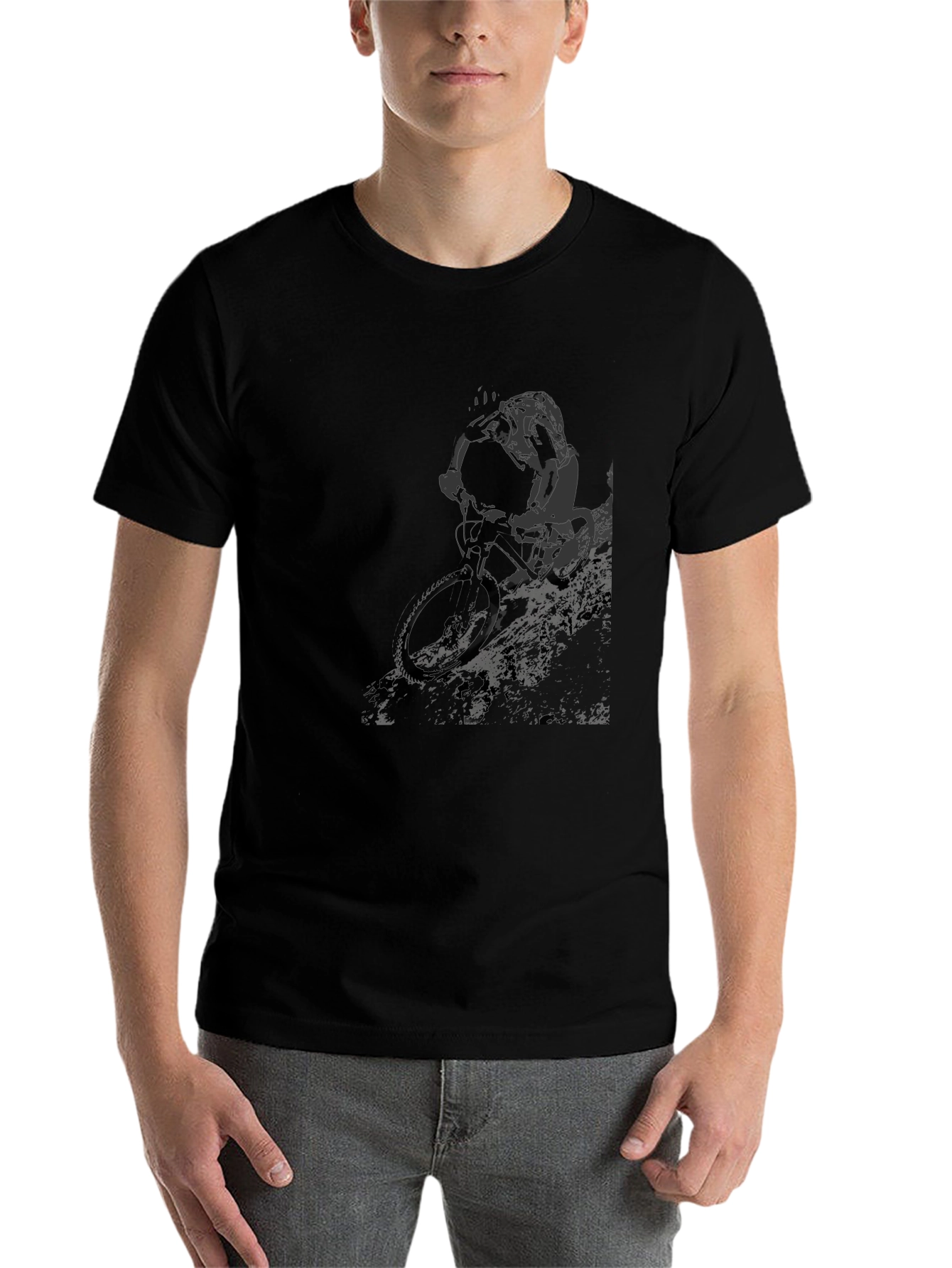 Black Mountain Biker Graphic T-Shirt - Black view 7