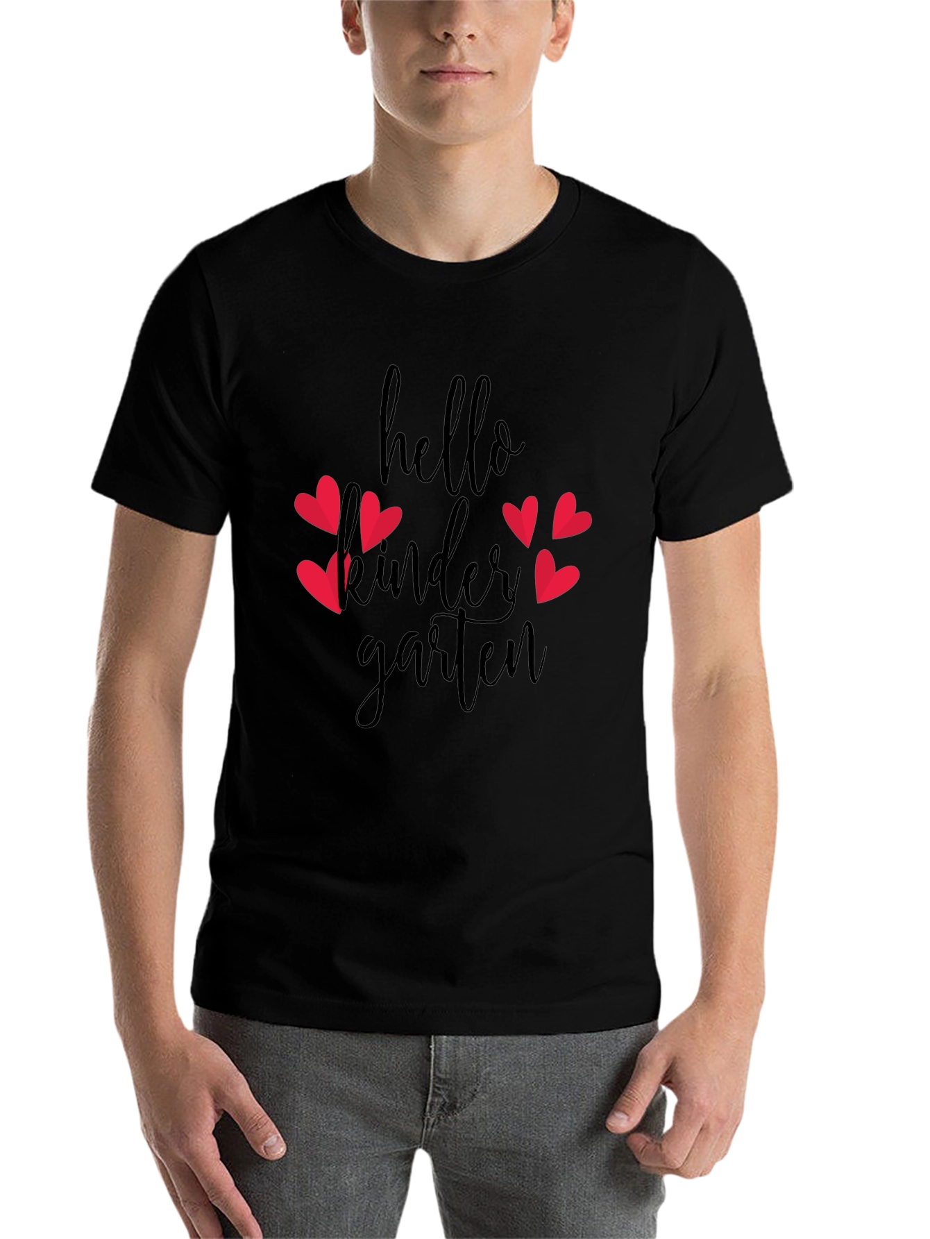 Black Hello Kindergarten Heart Tee view 7
