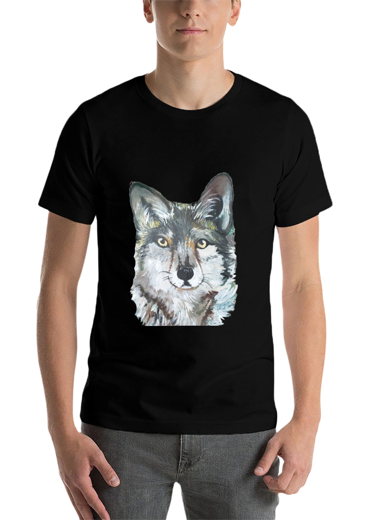 Black Wolf Graphic Tee - Black Cotton Blend view 7