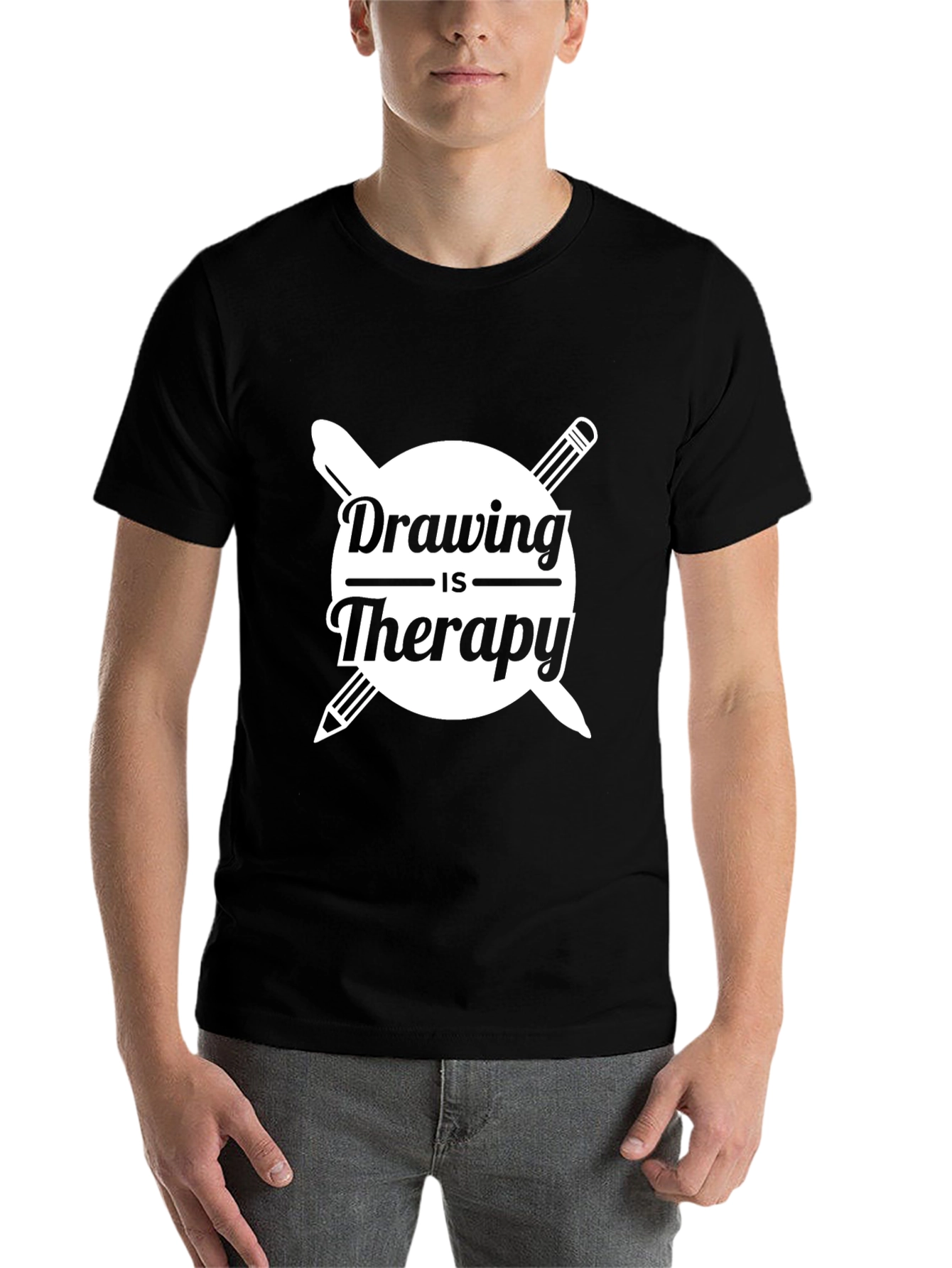 Black Drawing is Therapy Graphic Tee - Artist's Comfort view 7