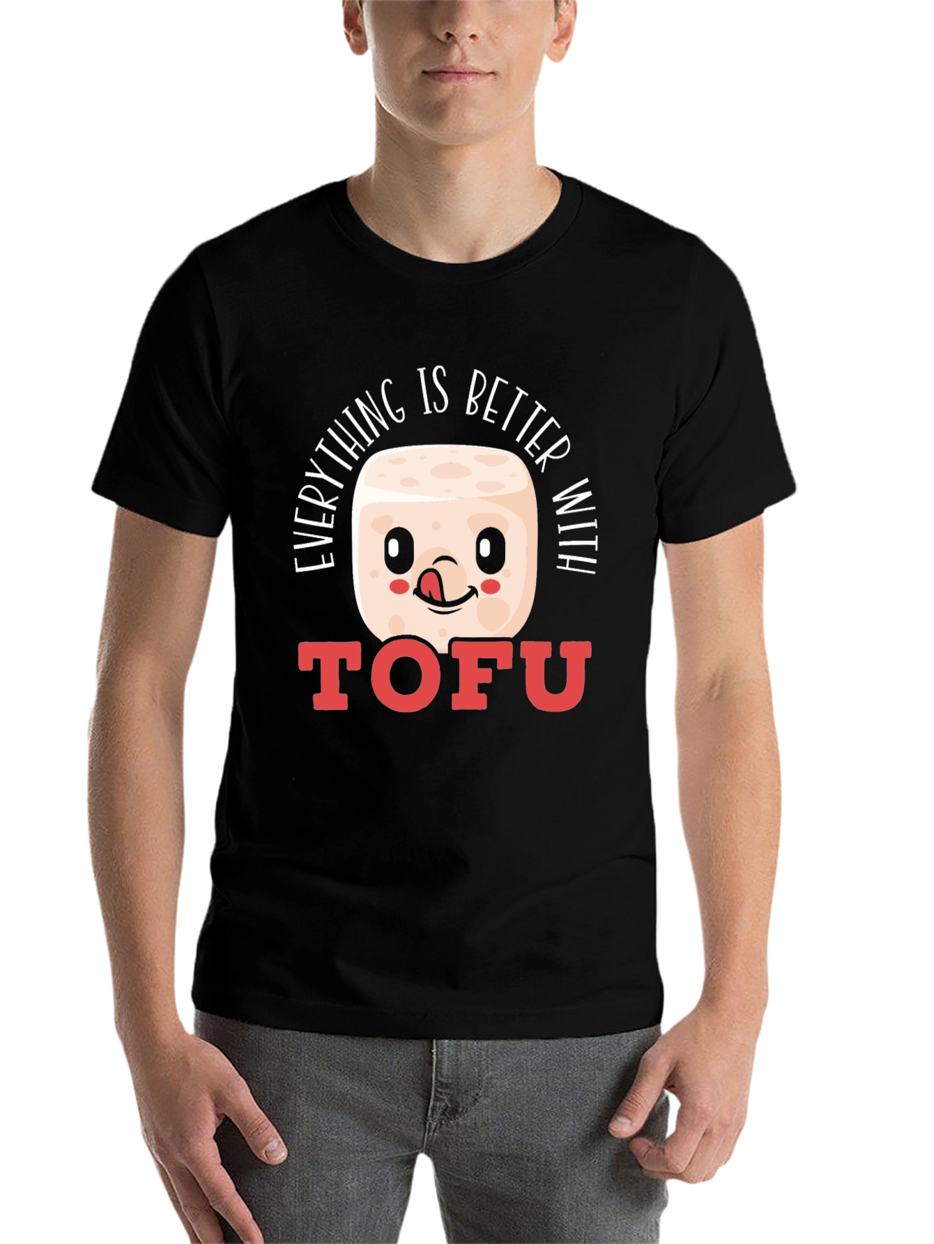 Black Everything is Better with Tofu T-Shirt view 7