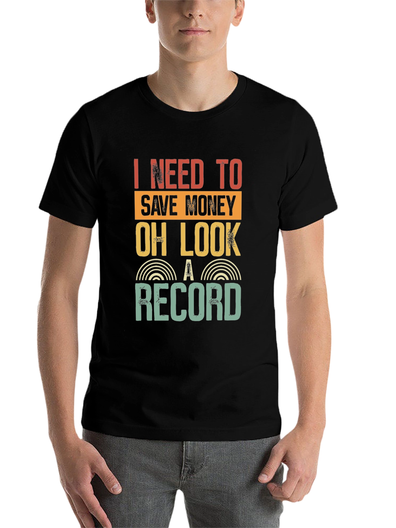 Black Funny Record Collector T-Shirt - I Need To Save Money view 7