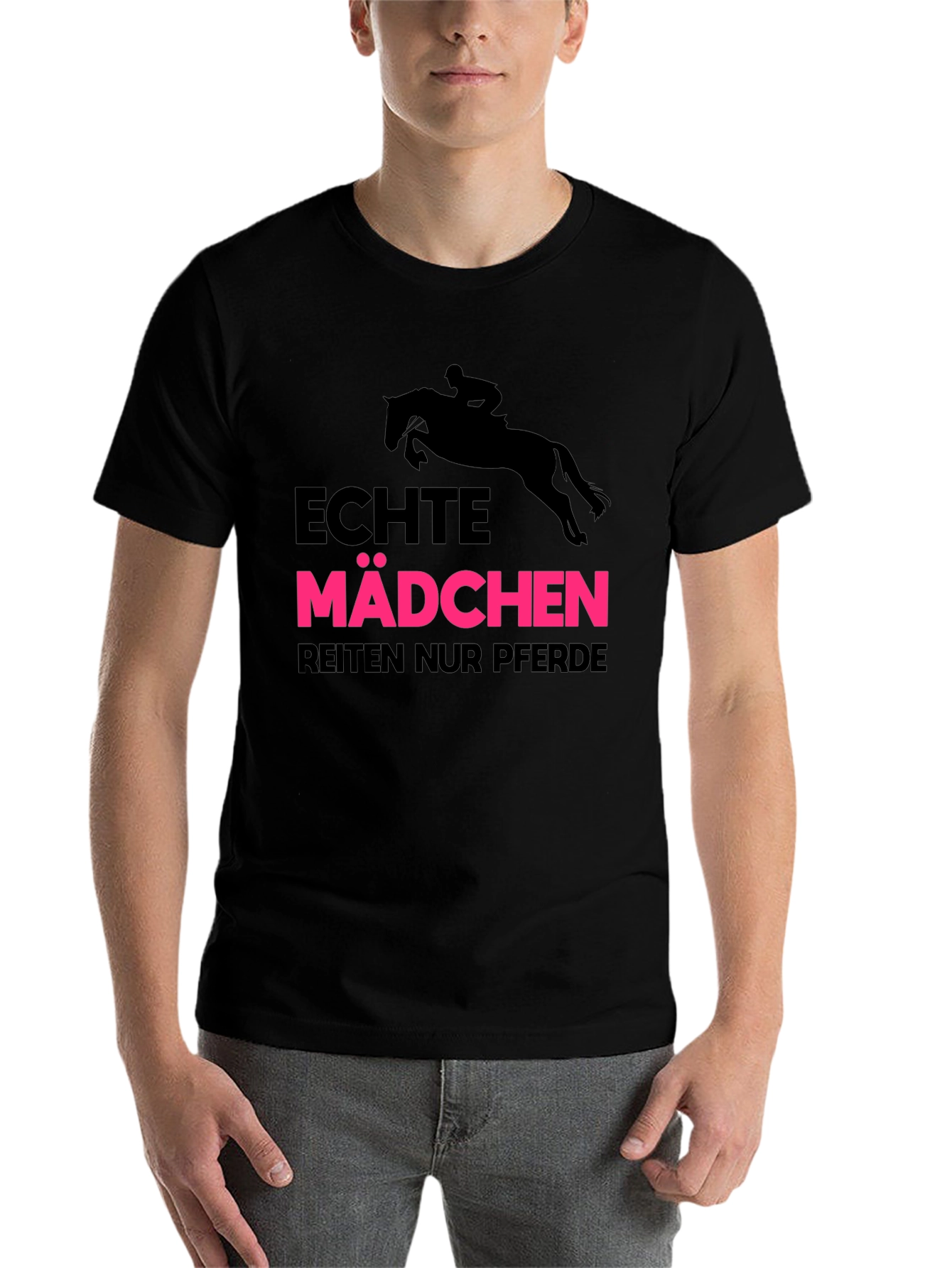 Black Echte Madchen Reiten Nur Pferde Black T-Shirt view 7