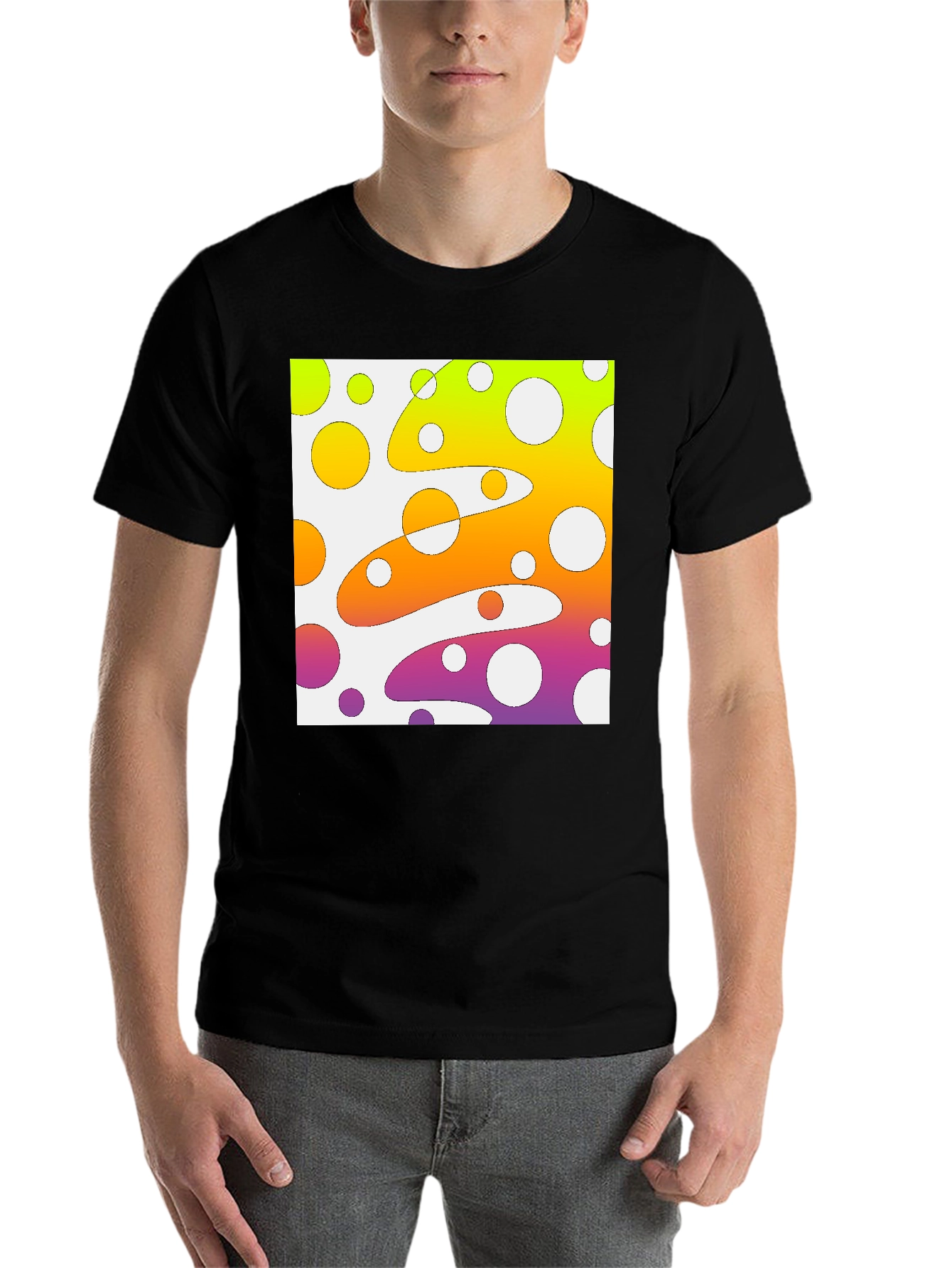Black Funky Bubble T-Shirt - Groovy Retro Style view 7