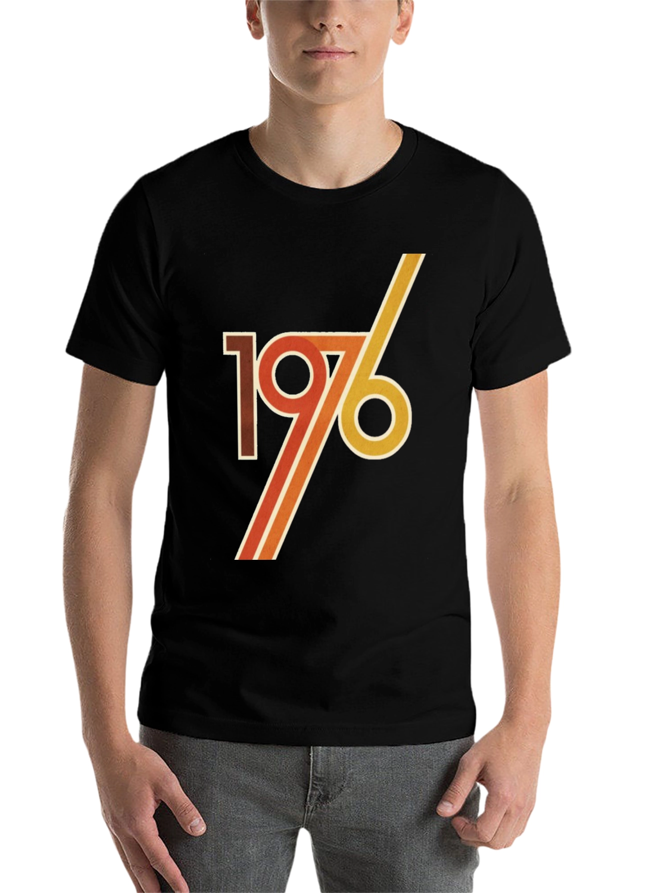 Black Retro 1976 Graphic Tee view 7