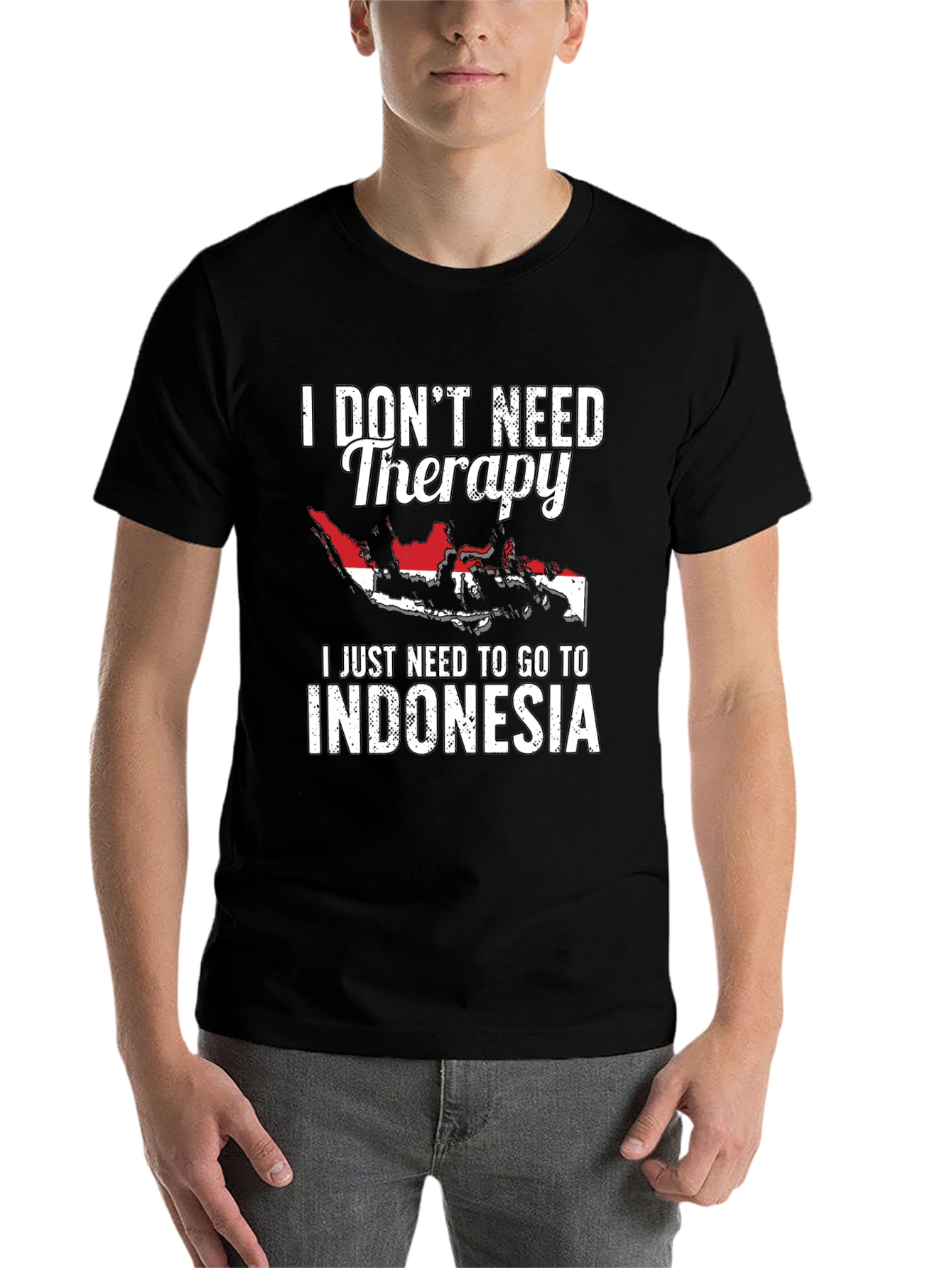 Black Indonesia Therapy Graphic Tee - Black Cotton Comfort view 7