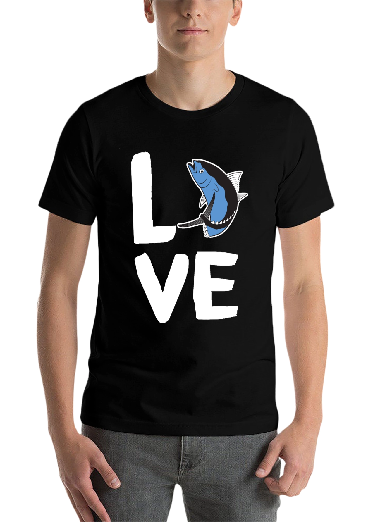 Black Love Tuna T-Shirt - Black Graphic Tee view 7