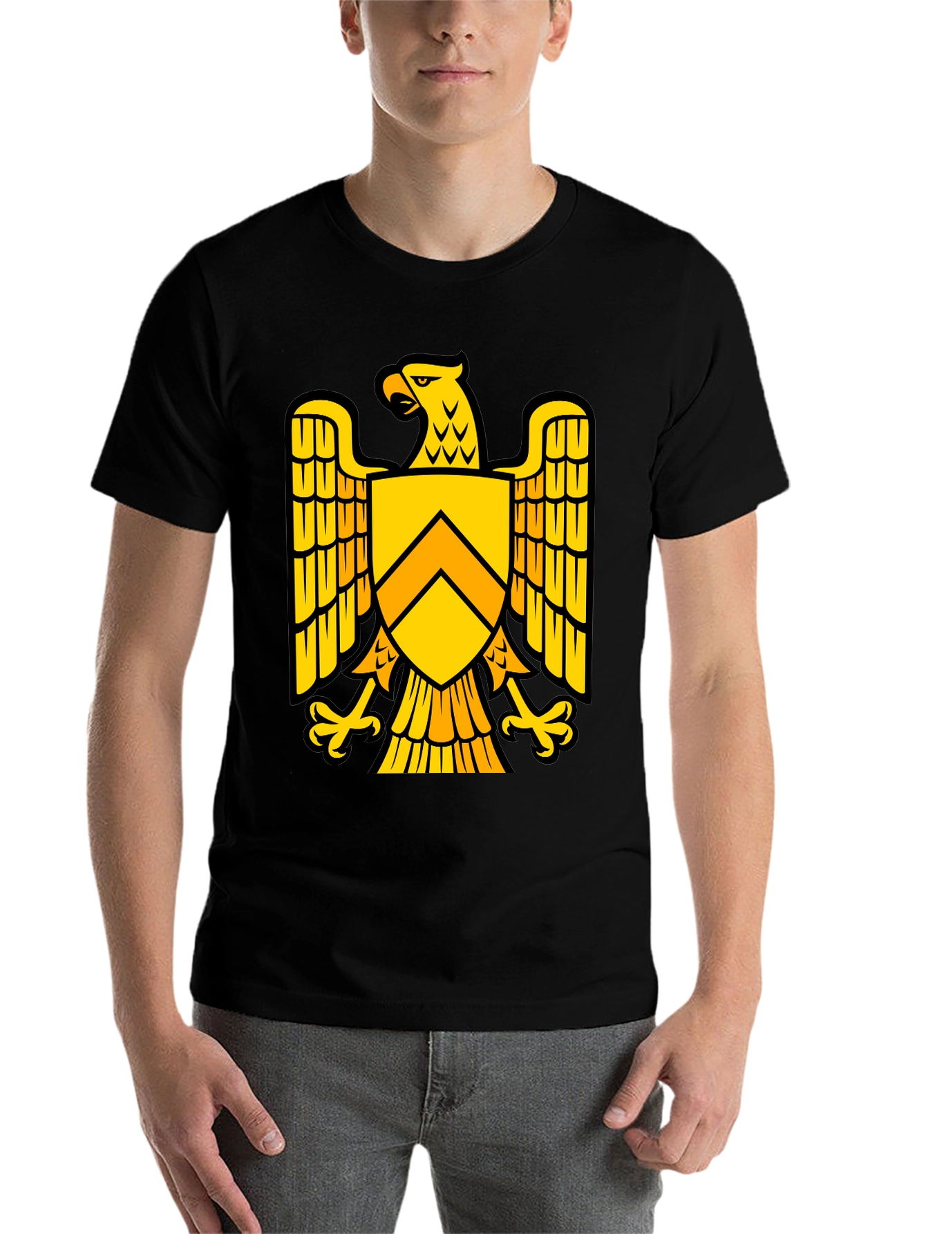 Black Eagle Shield Graphic T-Shirt - Bold Statement Tee view 7