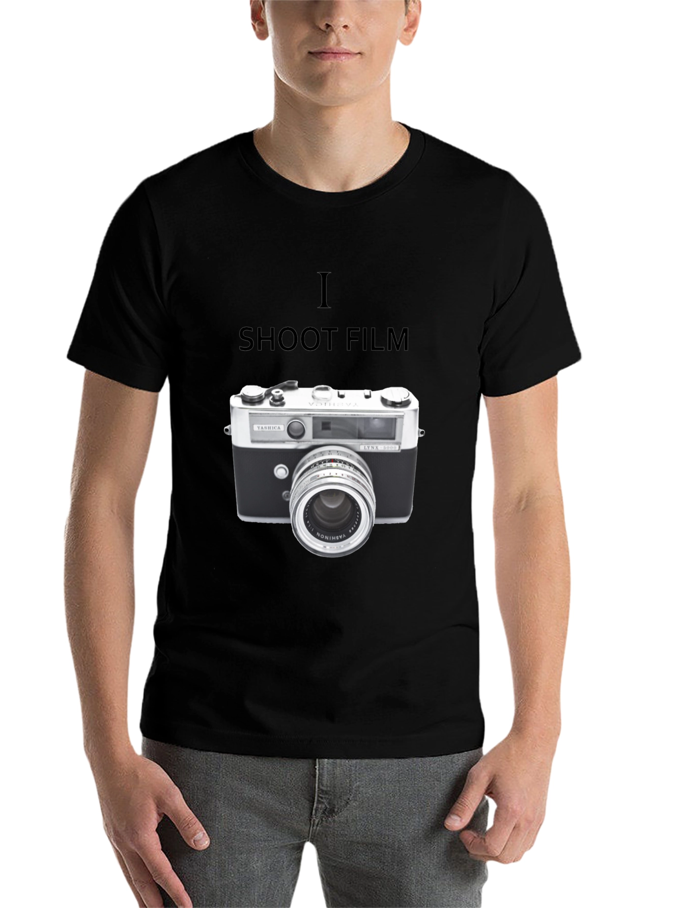 Black I Shoot Film T-Shirt - Vintage Camera Graphic Tee view 7