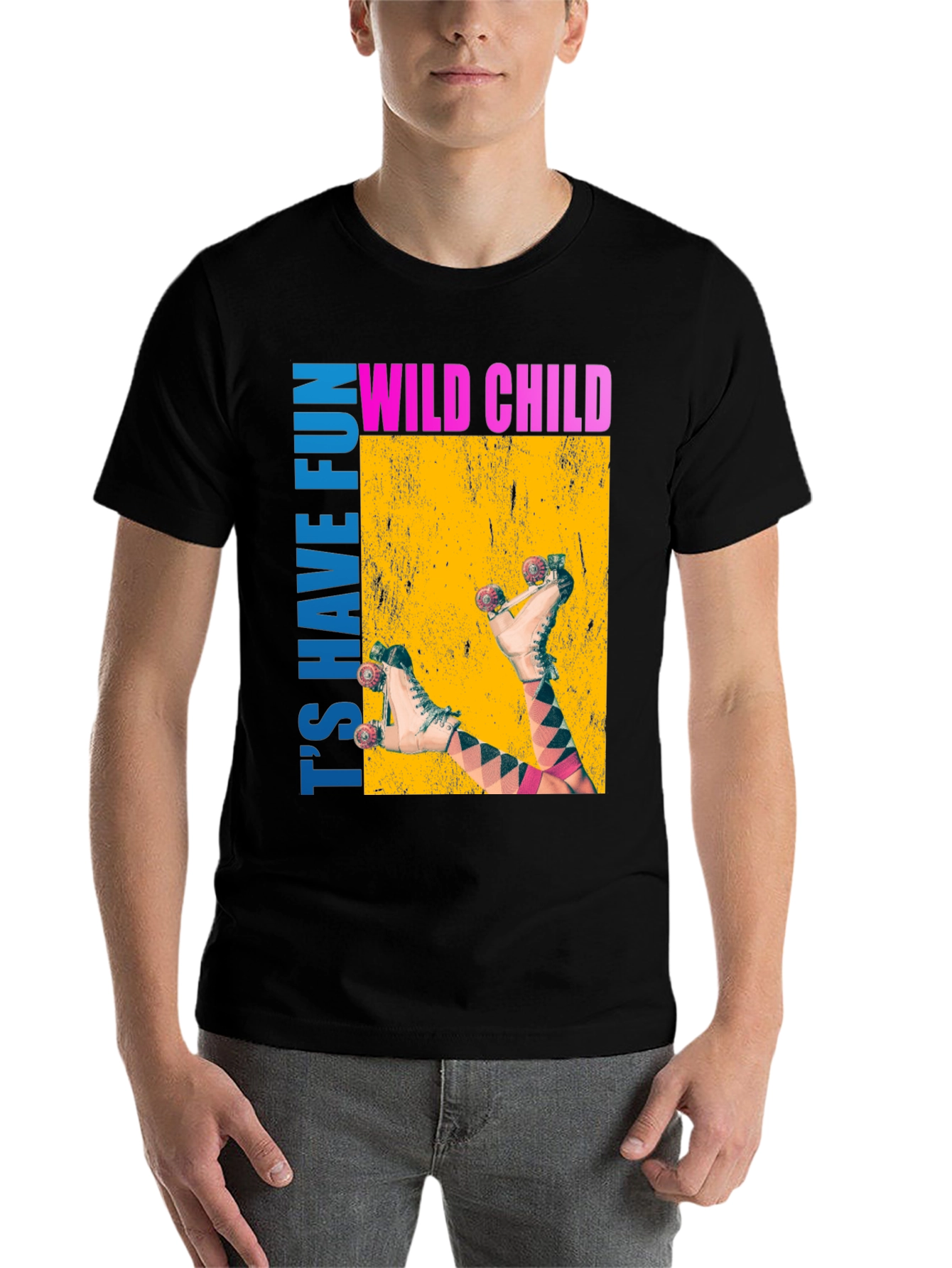 Black Wild Child Roller Skate Graphic Tee view 7